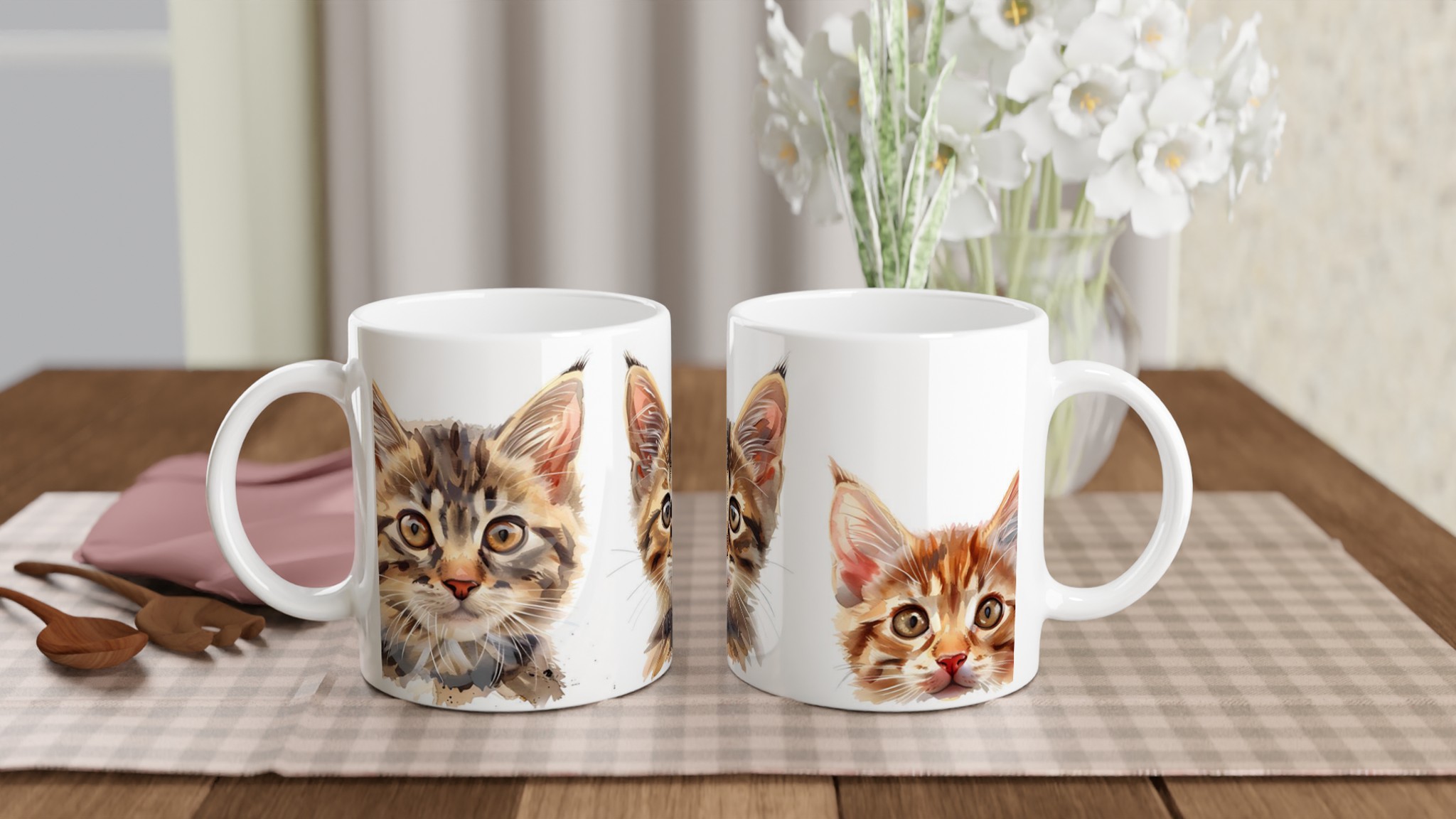 Charmiga Kattungar Keramikmugg - Akvarellstil i 7 Livfulla Färger 10 bbd11599-5ffb-4e2d-99b5-968548a8479e