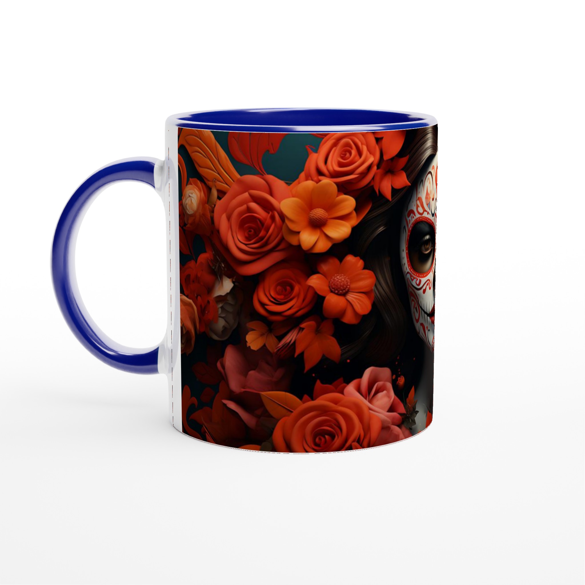 Dia de los Muertos Keramikmugg - Skulls & Rosor | 11oz Kaffemugg i 7 Färgval 4 bc3cf0fd-c82e-4dc0-8cb3-43d590cb8a47