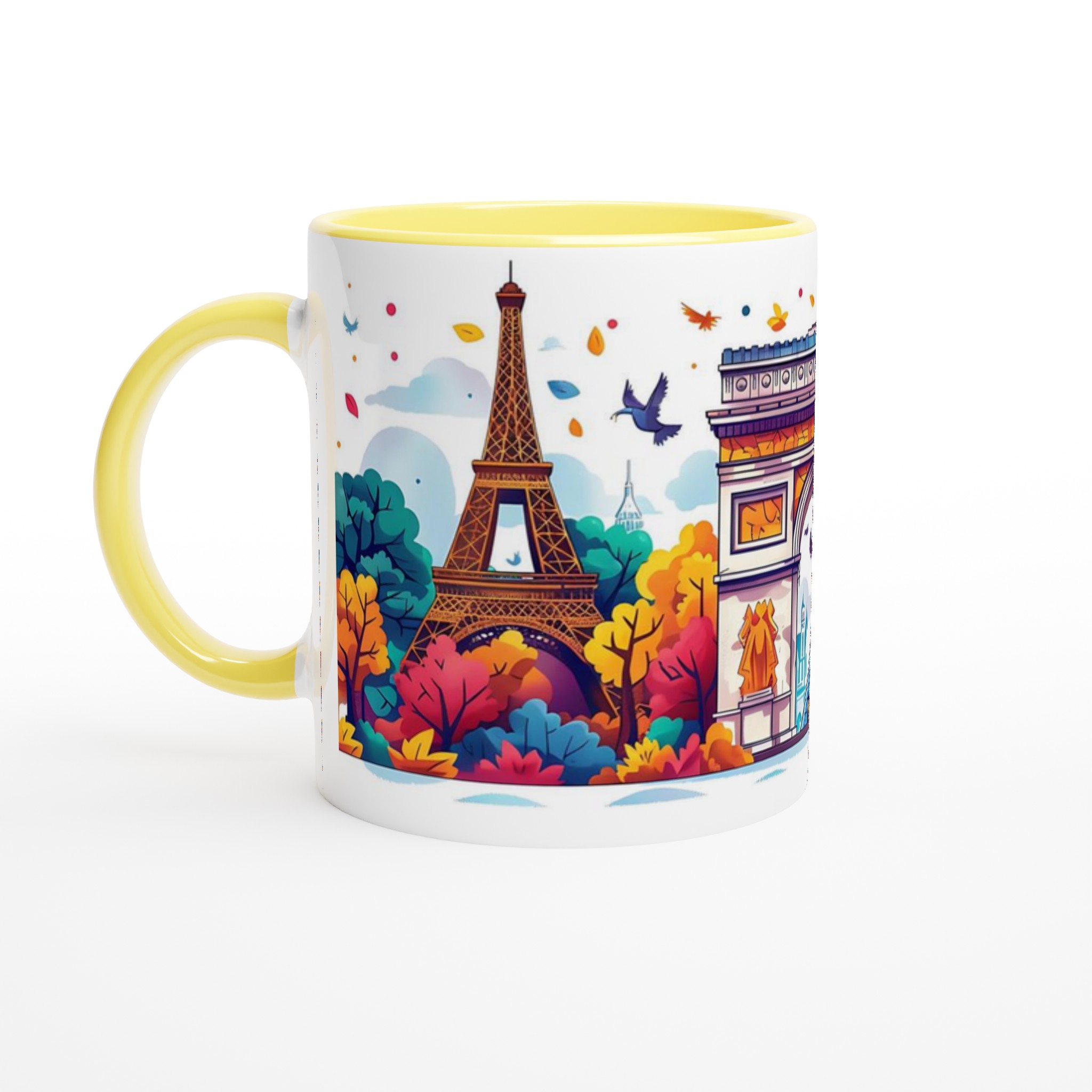 Parisisk Charm: Konstfull 11oz Keramikmugg med Ikoniska Landmärken – Välj Din Färg! 5 bc89d8a0-ad46-4995-bca6-fd3cd088f6e5