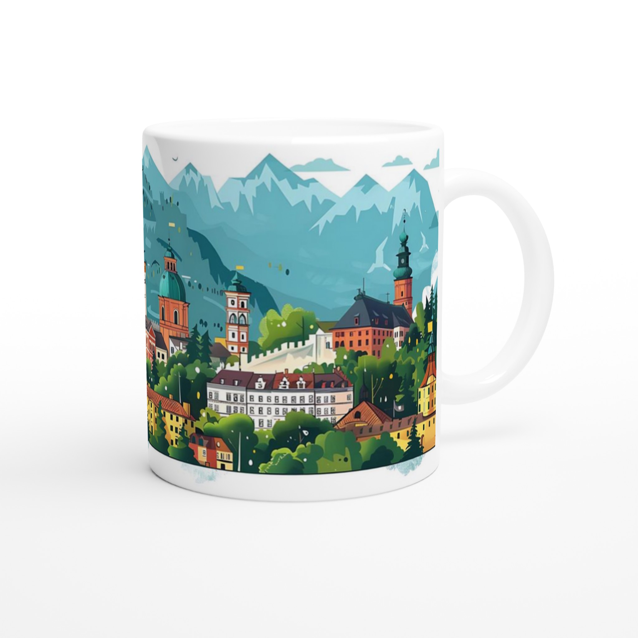 Europeisk Stadsmugg - Charmig Urban Panoramadesign i Din Valfria Färg, 11oz Keramik 10 bc92878a-5f10-41a8-8e77-da85ad711869