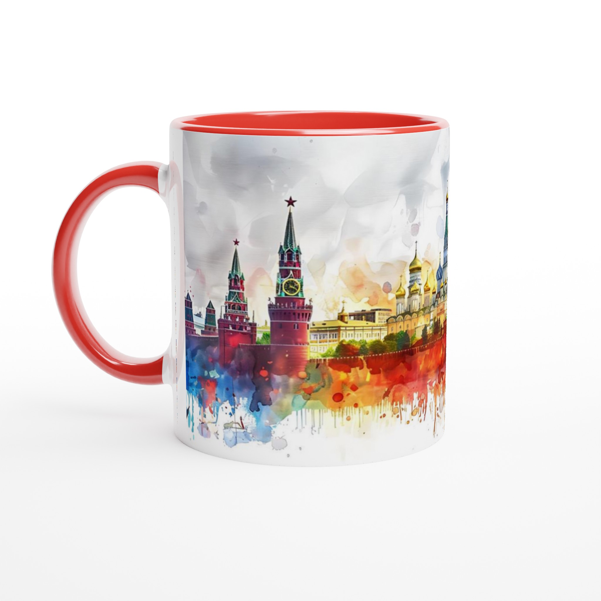 Konstnärlig Moskva Akvarellmugg – 11oz Keramisk Mugg med Livfullt Kremlmotiv 2 bca2a2d6-f469-4989-a61e-751da8611c88
