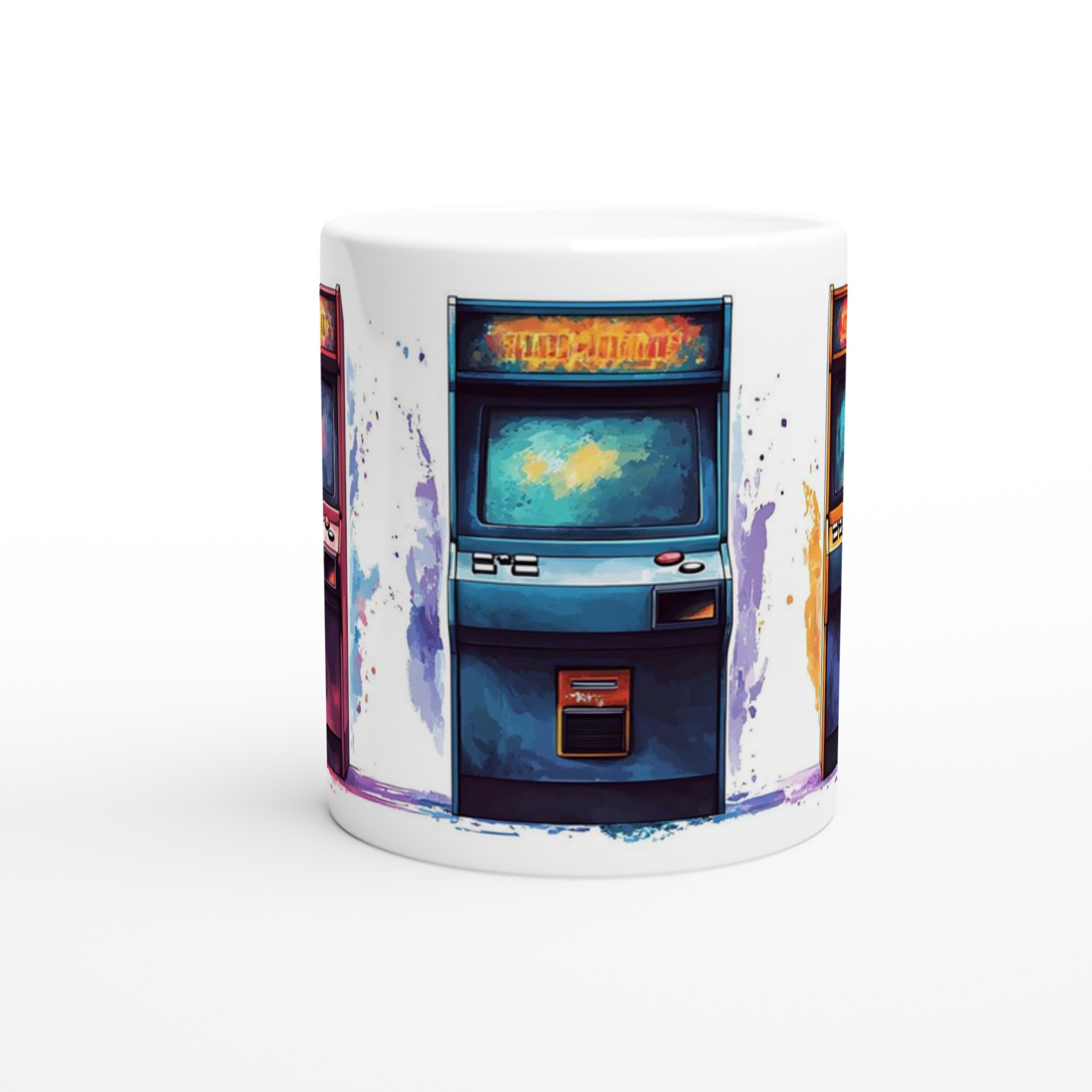 Retro Arcade Konst Mugg – Spelnostalgi i Levande Akvarell, Välj Din Favoritfärg! 8 bcfa1e38-6b5f-4de8-89de-111cd4f445bd