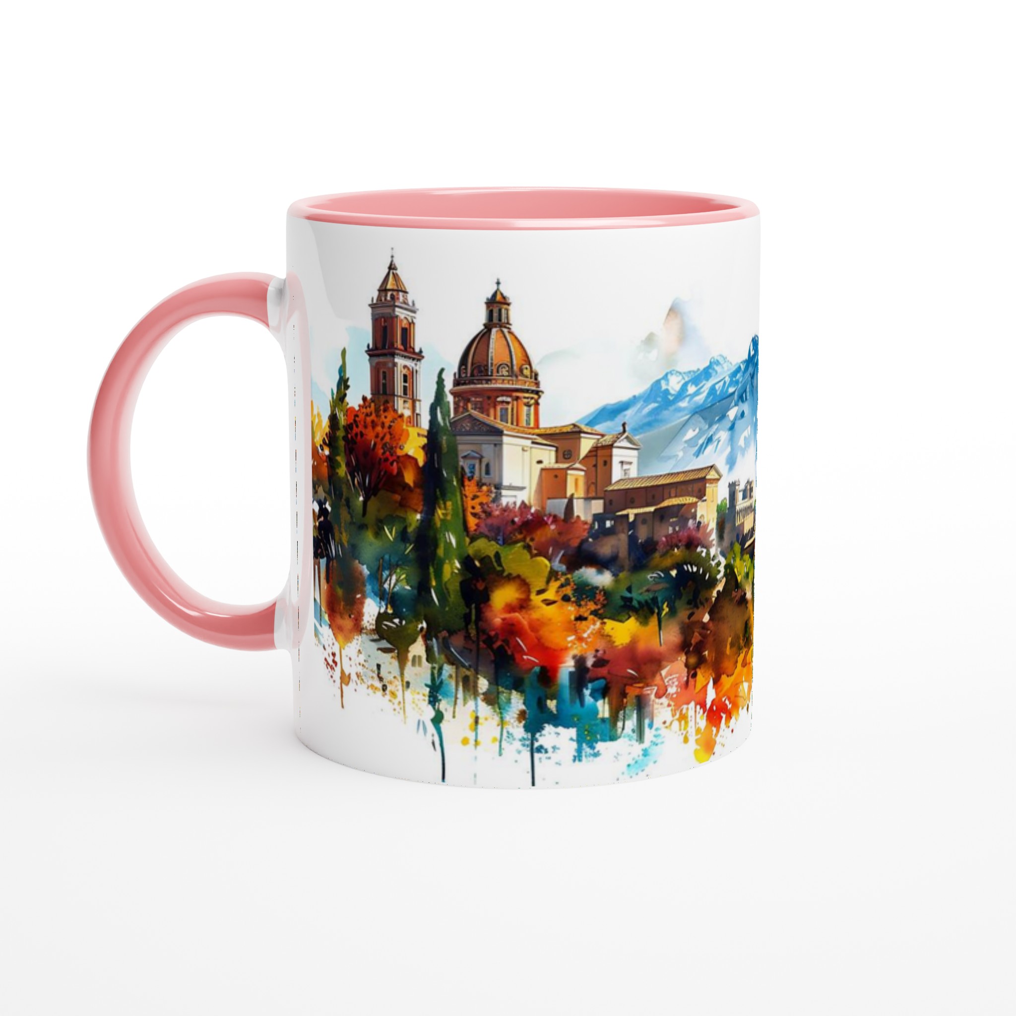 Akvarell Stadsmotiv Mugg - Färgstark Kaffekopp med Vulkanutikt, Välj din Favoritfärg! 6 bd14c7a4-1467-4aa3-b579-995ea828aeb1