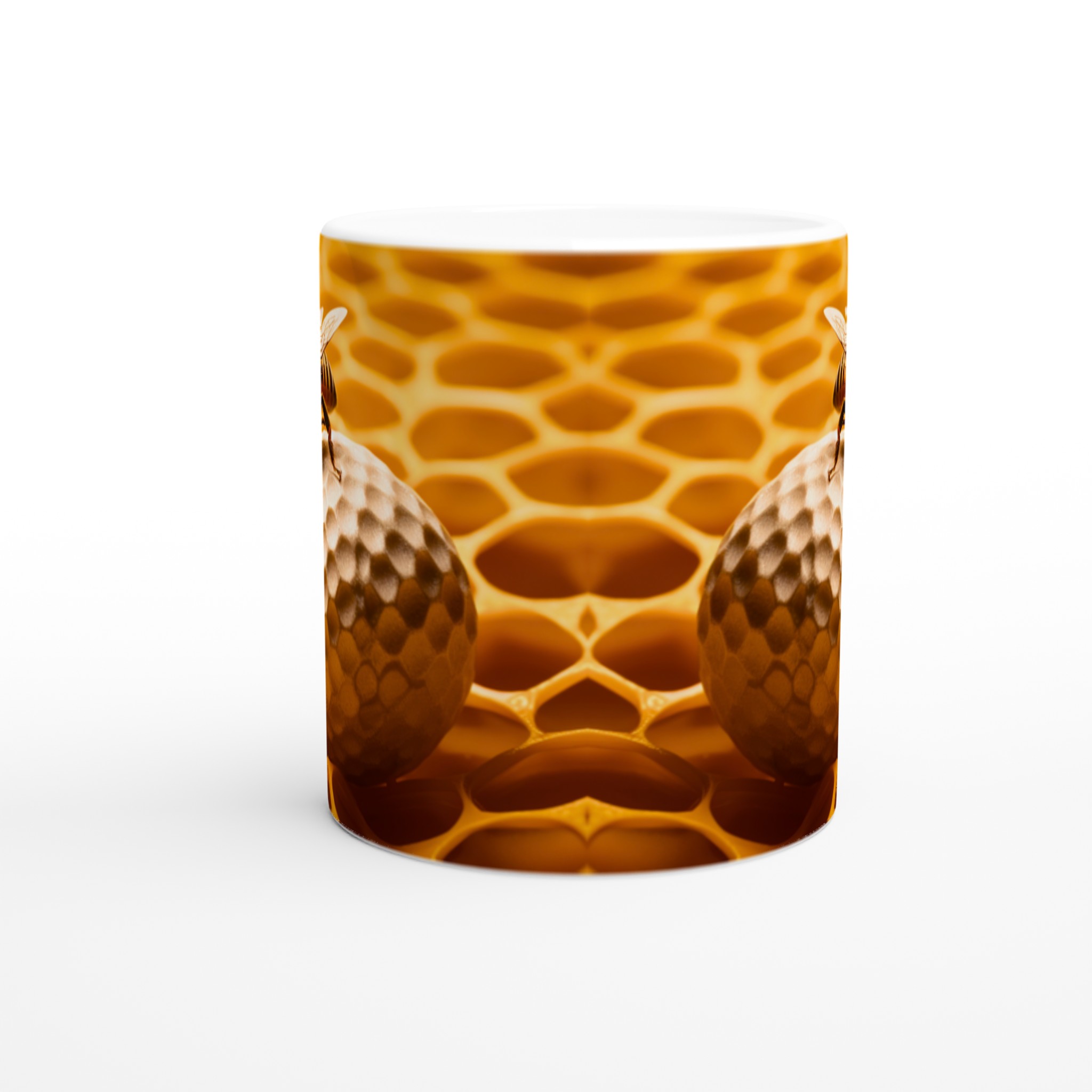 Honungsdröm 11oz Keramikmugg – Guldfärgad Bi-design för naturälskaren, välj bland 7 livfulla färger! 8 bd669e88-1915-4cdc-ab70-a1a7c92f8aa1