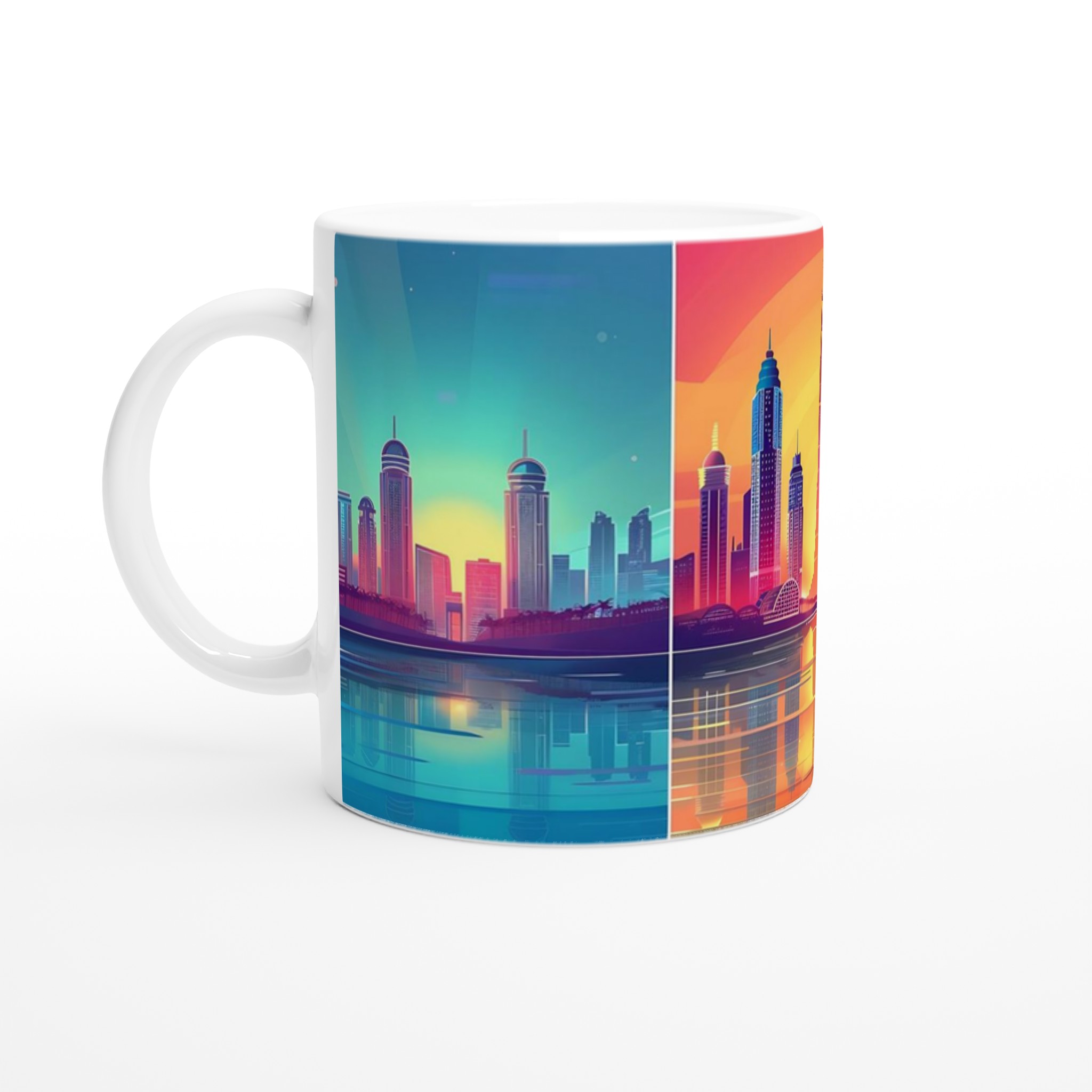 Neon Dubai Skyline Mugg - Levande Stadsmotiv för Kaffeälskaren i Valfri Färg 1 bd8e9733-f025-468e-845a-3a55226b3903
