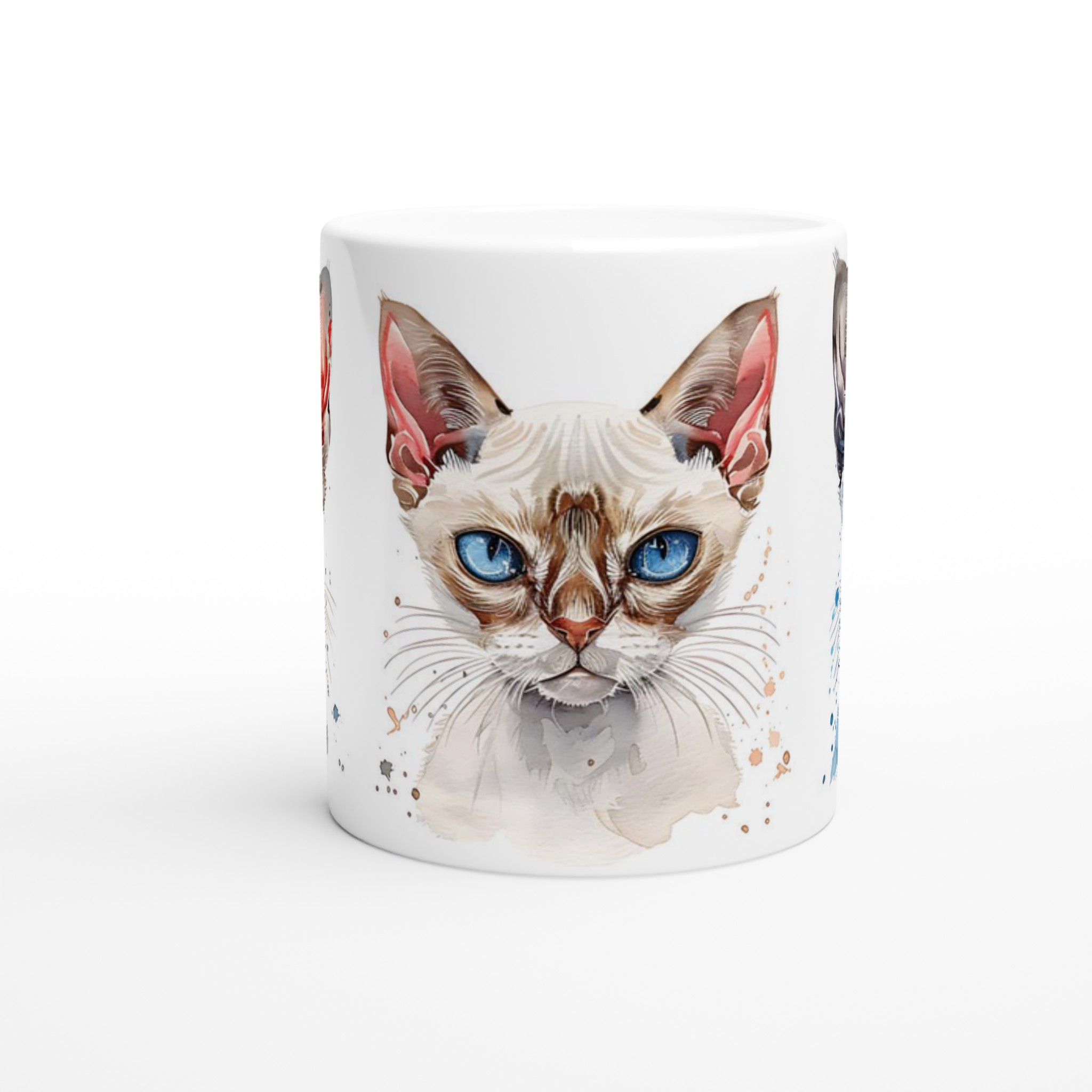 Sphynx katt vattenfärg design keramisk mugg – Välj din favoritfärg, 11 oz 8 bda998e4-76b3-4d68-9067-e51ab954b223