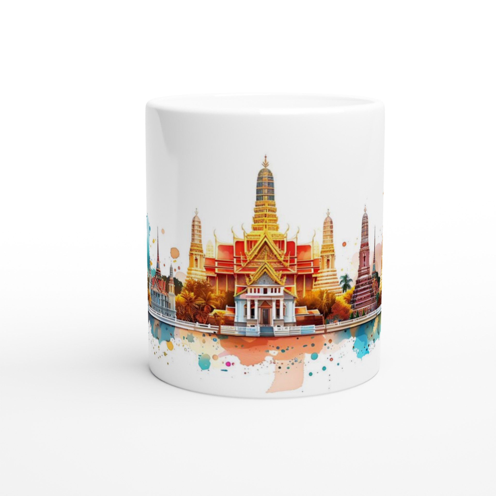 Bangkok Skyline Akvarell Mugg - 11oz Keramikmugg i Valfri Färg, Diskmaskinsäker & Livfull Design 8 bdefea41-7183-4f16-bdc4-96d48ad69ac9