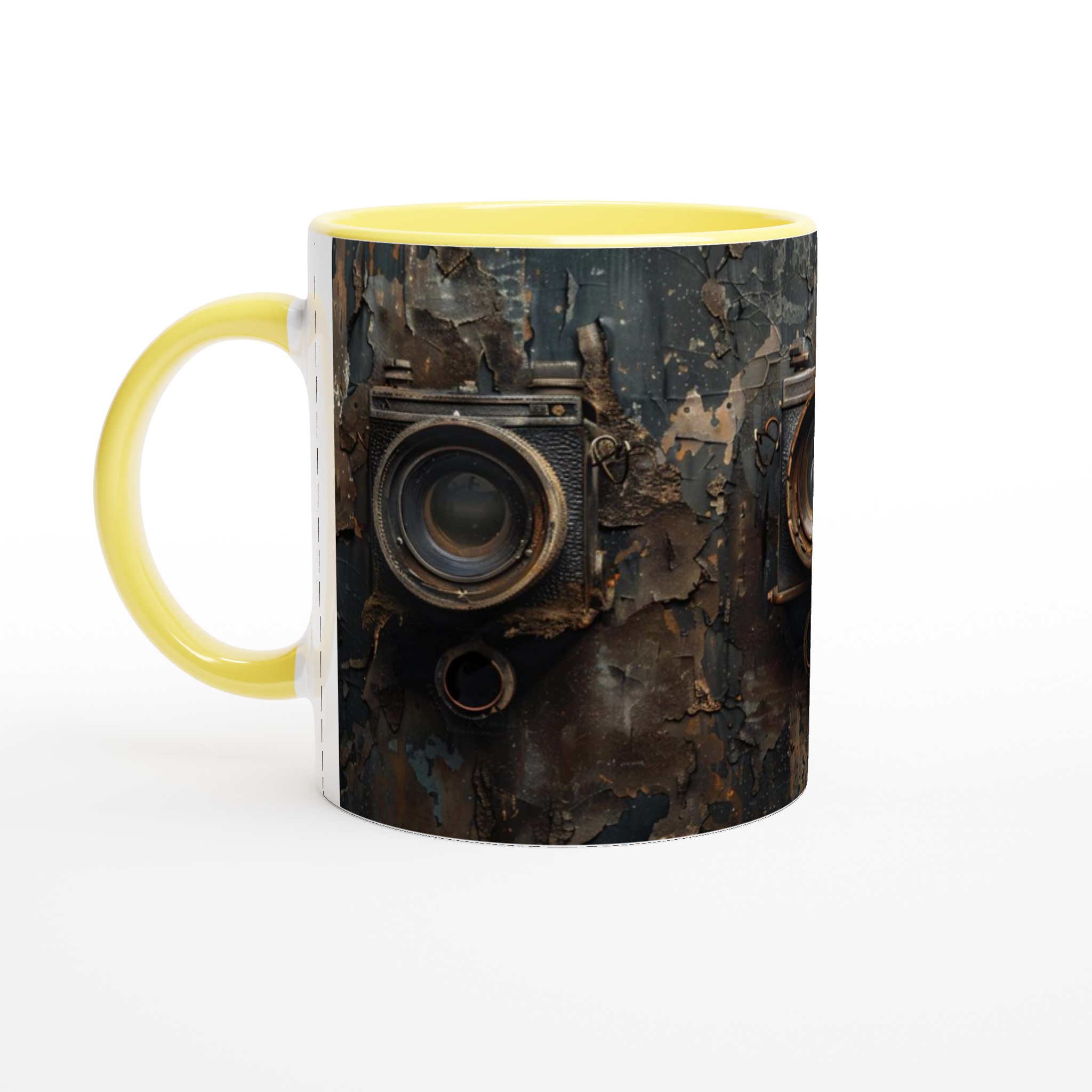 Vit 11oz keramikmugg med vintagemotiv i rå industristil – välj bland sju färgstarka nyanser 5 bdfc5457-d13c-4b34-ba3f-9b6c593528a4