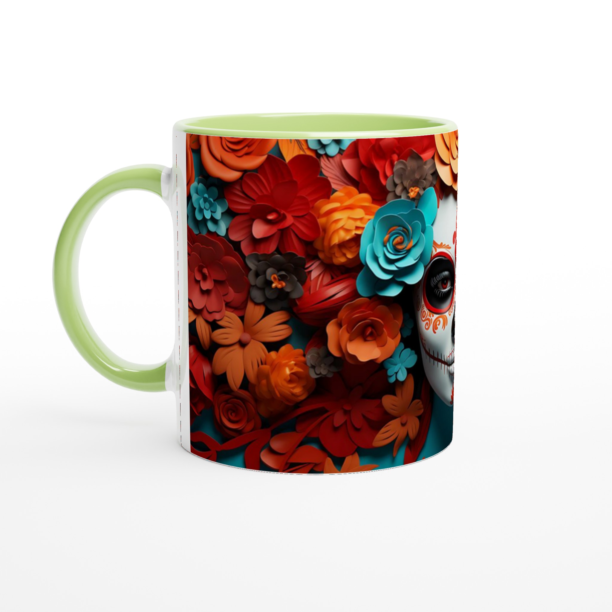 Färgsprakande Día de los Muertos Mugg – 11oz Keramikmugg för kaffe och te i din favoritfärg 3 be202f37-b6a2-4e89-920c-704a0535fbe6