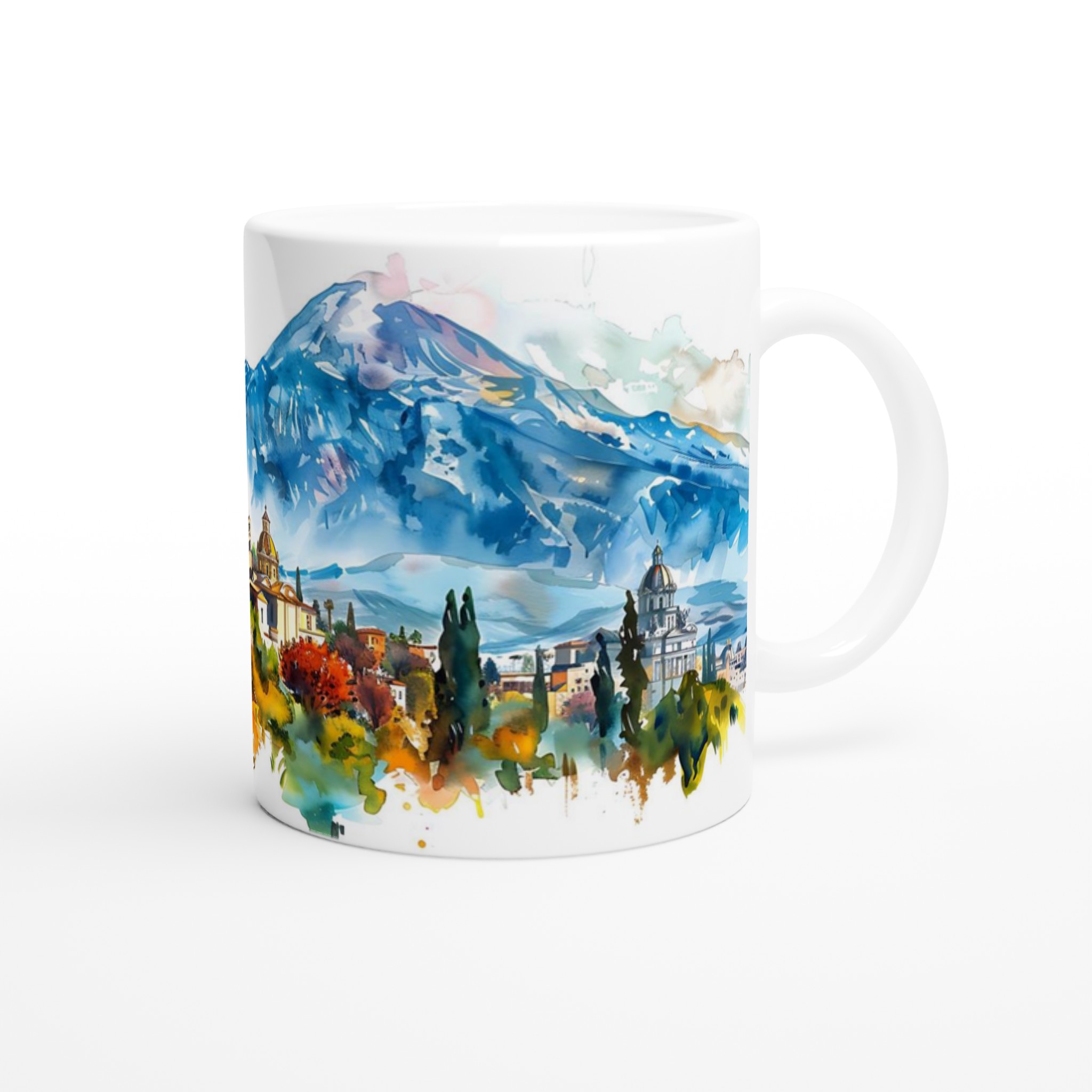 Akvarell Stadsmotiv Mugg - Färgstark Kaffekopp med Vulkanutikt, Välj din Favoritfärg! 9 be3ae0ec-a38b-45d6-a77a-79f4c808cafe
