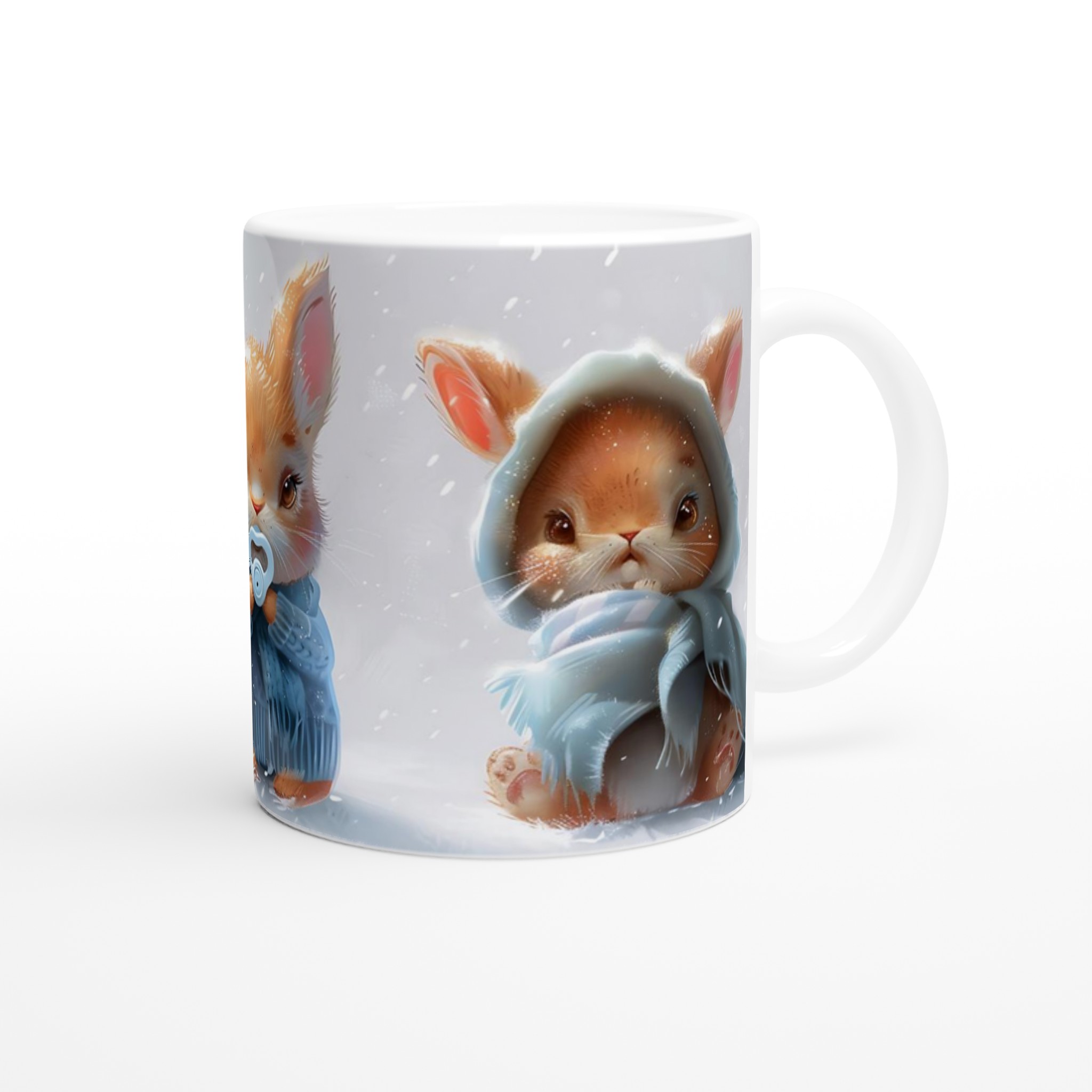 Mysiga Vinterkaniner 11oz Keramisk Mugg – Charmerande Design för Kalla Dagar 9 be4a1984-12a7-44d4-983f-cc1abe792ee4