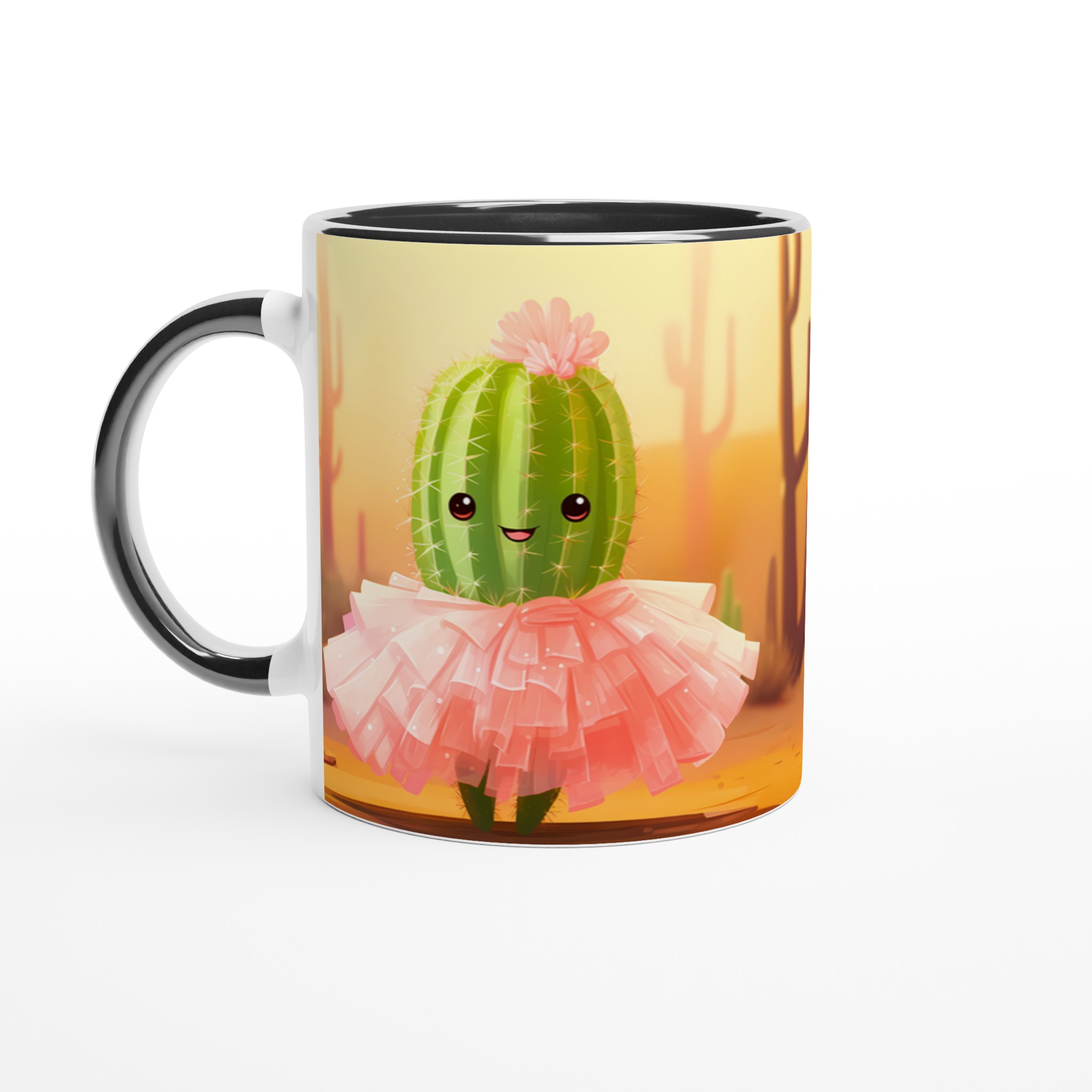 Söt Kaktus Ballerina Kaffemugg – Förtjusande Kawaii Keramikmugg i ditt val av 7 färger 7 be5bca33-ba73-43bb-b874-d9358f332eb4