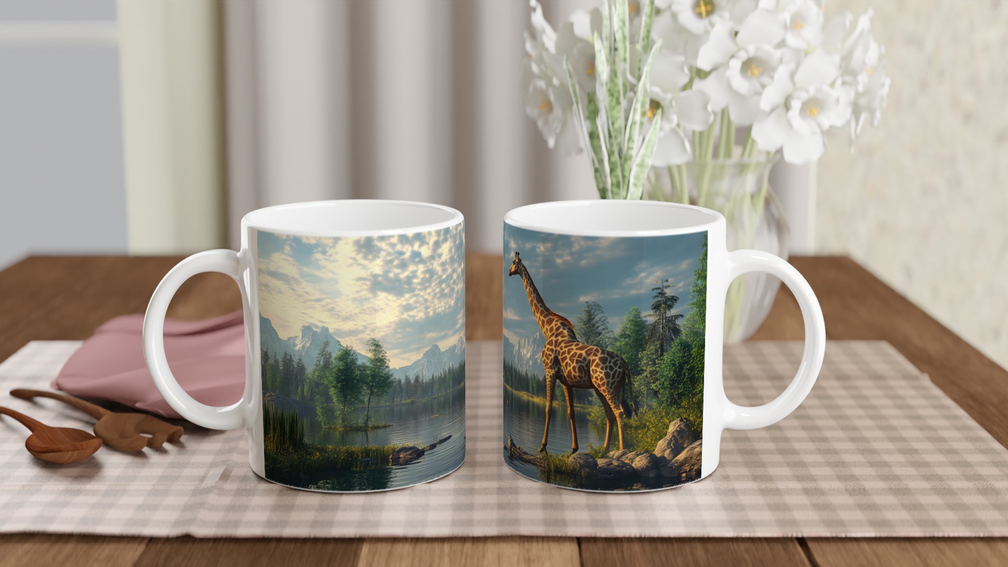 Majestätisk Giraff Vid Bergsjö – Premium Keramikmugg i ditt val av 7 färger 11 bea20dab-a365-4be2-a122-70ec4ef4f013