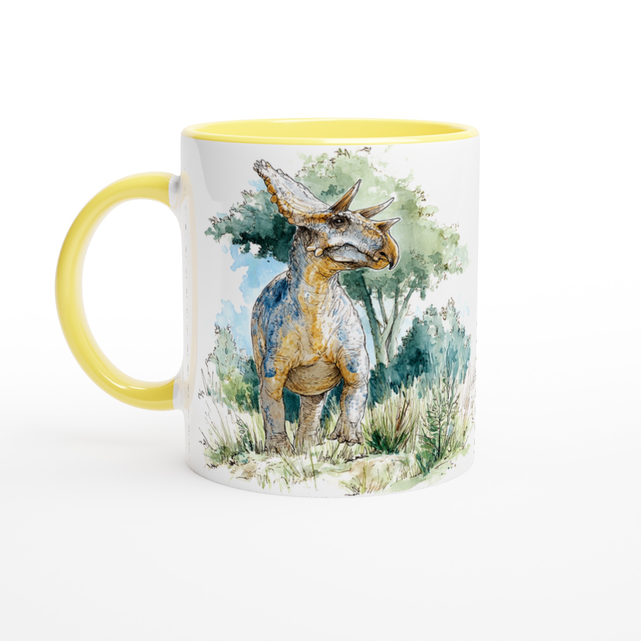 Triceratops Akvarellmugg – Handritad Dinosauriekonst för Kaffeälskare, Välj Färg! 5 bf477b15-9169-4fd0-80f0-cbd673432a8a