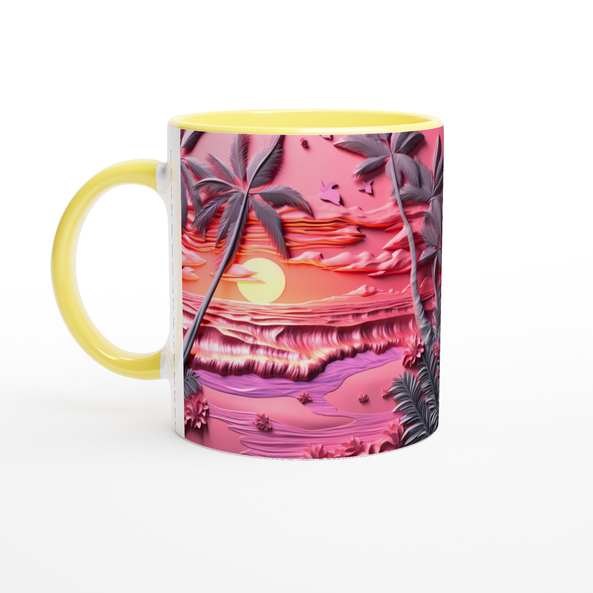 Tropisk Dröm Mugg – Solnedgång & Palmkant i Pop Art Rosa. Välj din färg! 5 bf51842e-ff3a-478e-aba5-9248b5014428