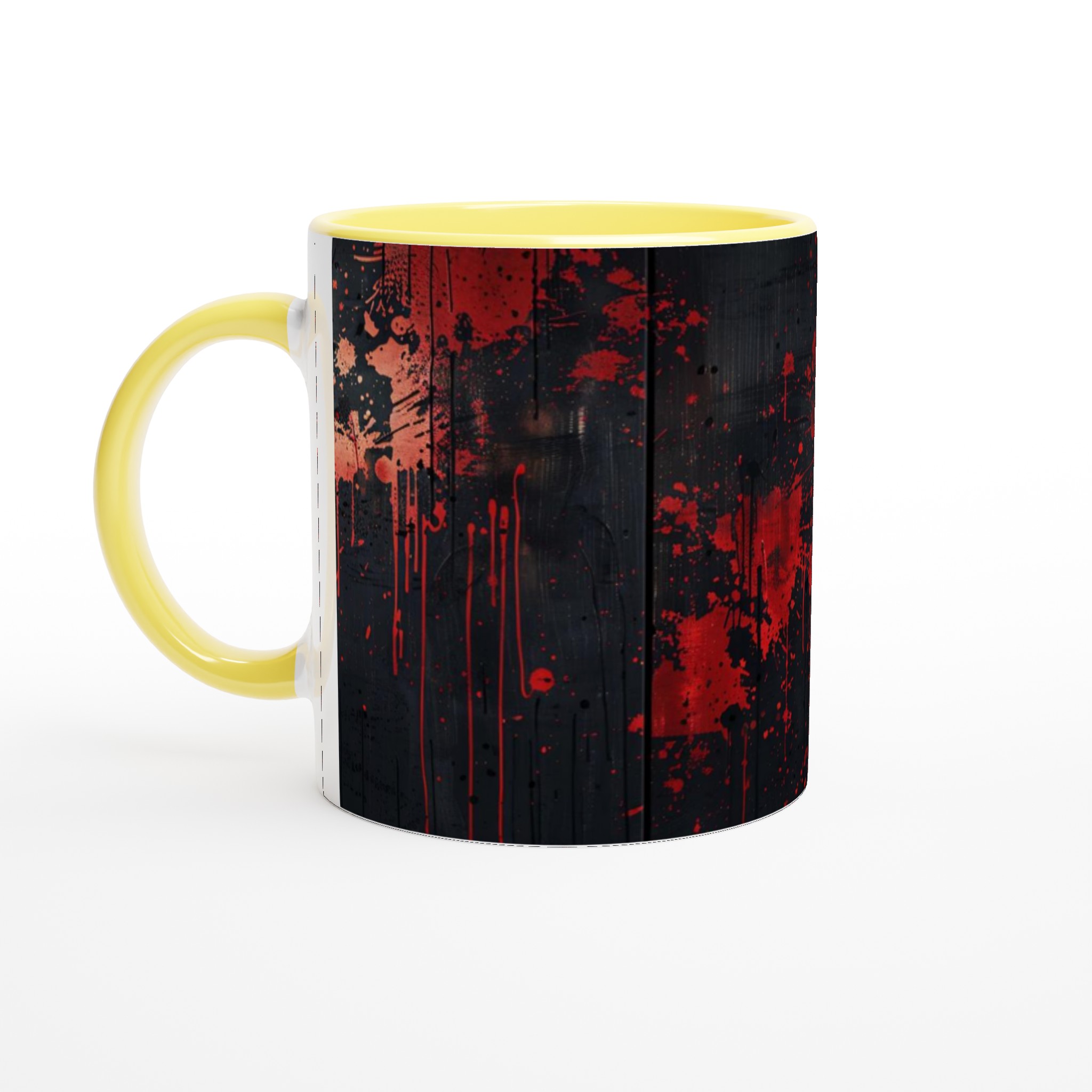 Vit 11oz keramisk mugg med dramatisk röd och svart konstnärlig design – välj din färg för unik stil 5 bfd44dcb-7143-41dc-a96a-b02a0045de07