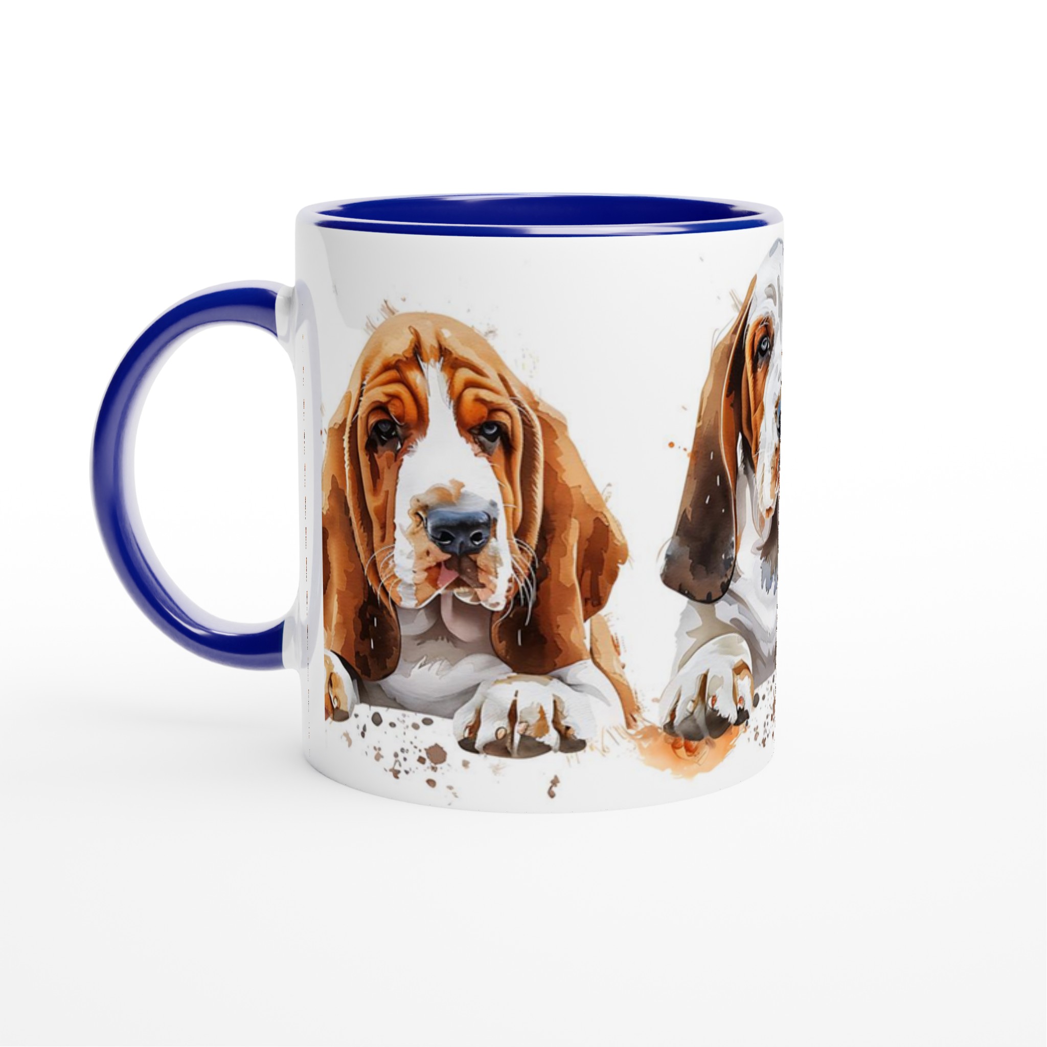 Basset Hound Valp Akvarell Mugg – Vit 11oz Keramikmugg i ditt val av 7 färger 7 bfe7e2de-3b8c-4ca9-b946-b561a27f659e