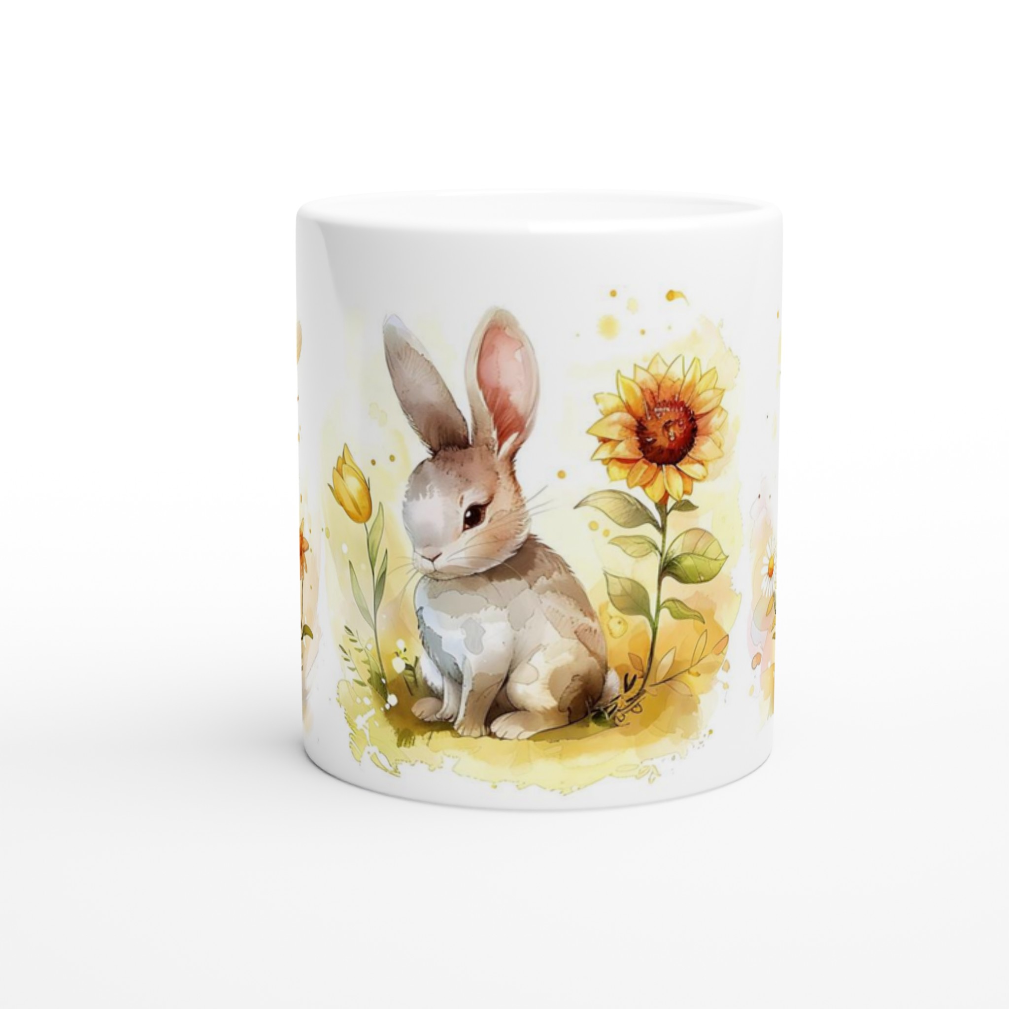 Söta Vattenfärgskaniner Mugg – Charmig & Hållbar 11oz Keramikmugg i Valfri Färg 8 c0c61bda-01cc-47b3-8588-4a98aface379