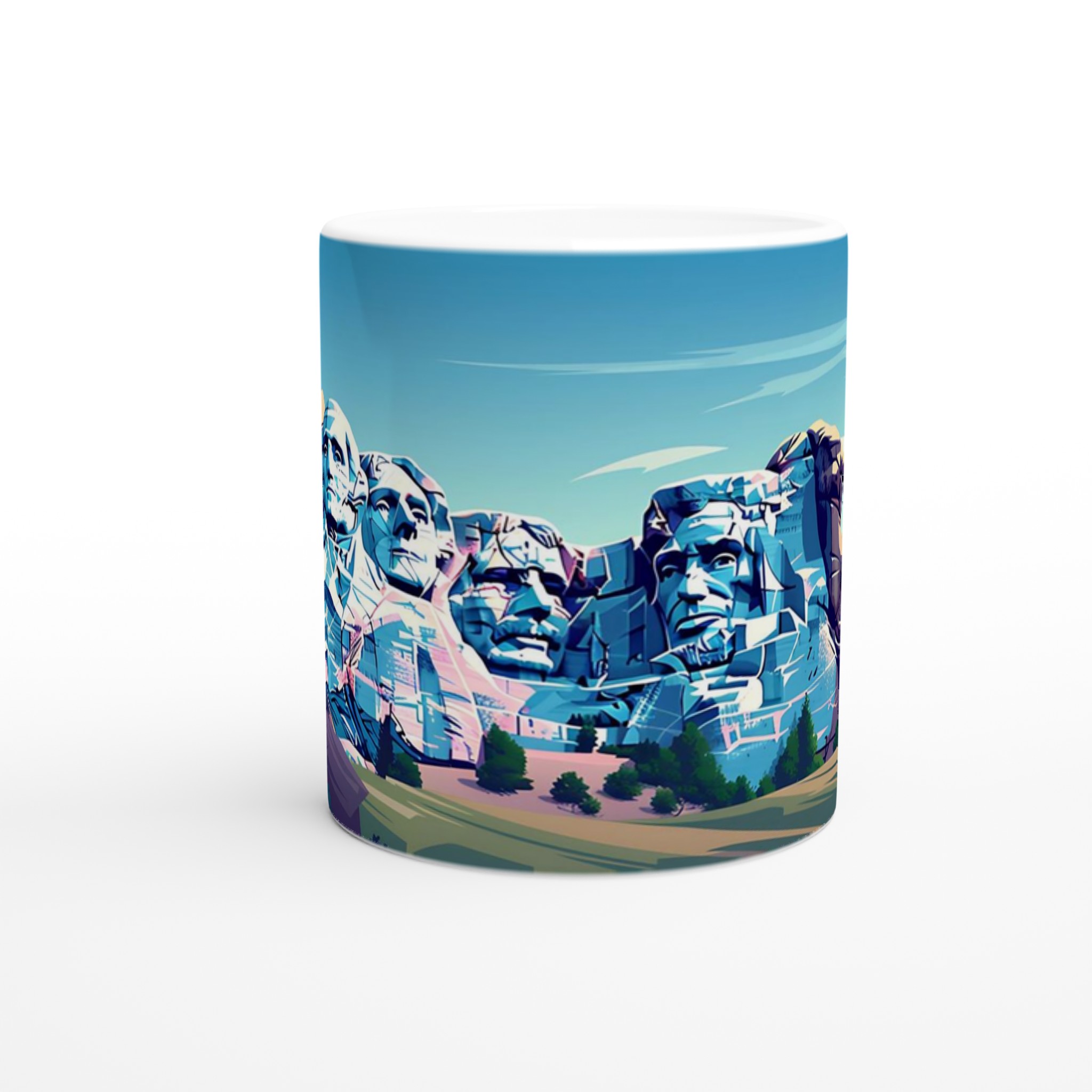 Mount Rushmore Pop Art Mugg – Historisk Ikon i Vibrant Blå Nyanser 8 c110b863-ba0b-45c1-a619-7548b8c95e56
