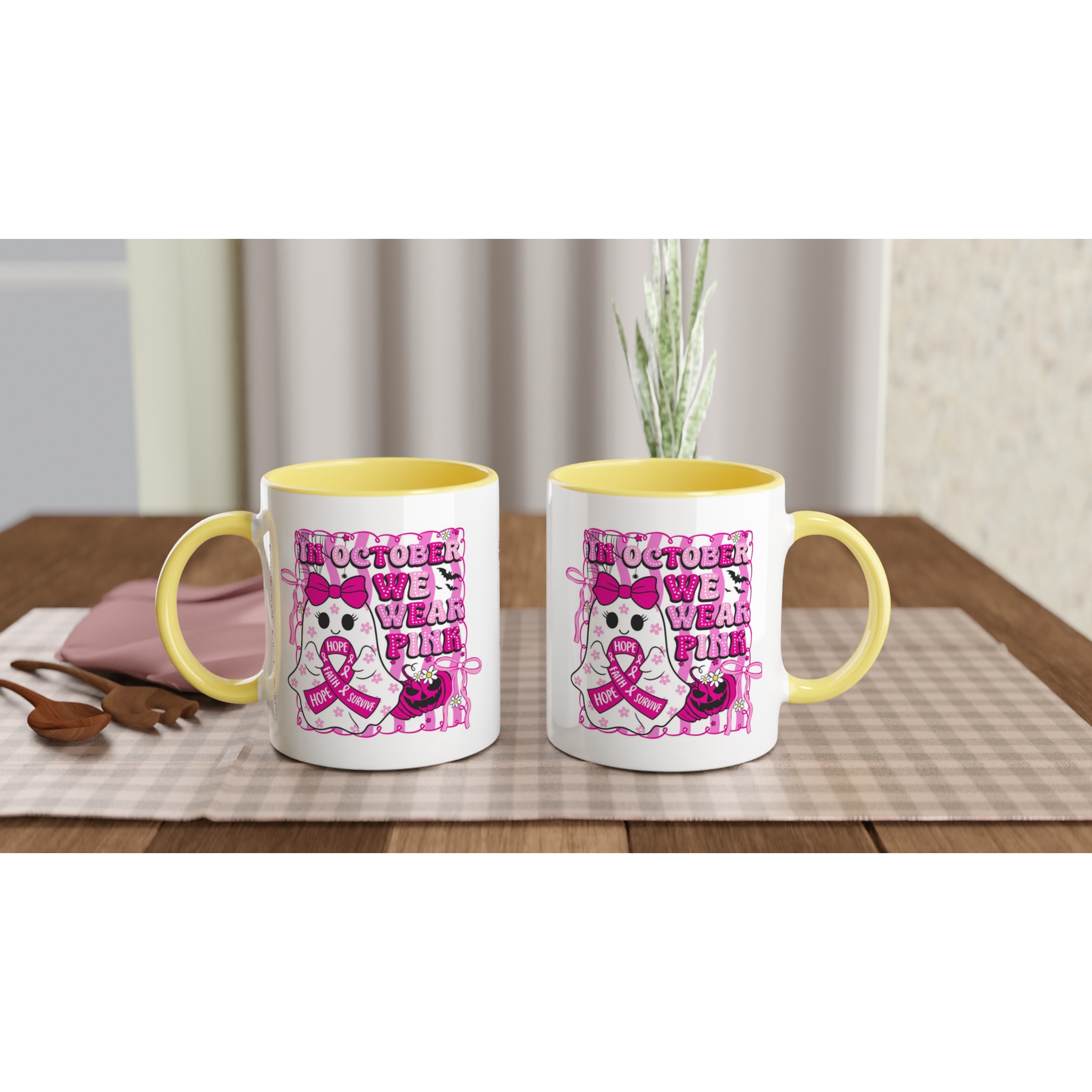 In October We Wear Pink – Rosa Bandet-mugg för Bröstcancermedvetenhet 4 c1648185-0371-4ab9-8bd0-6f36e87bae2d
