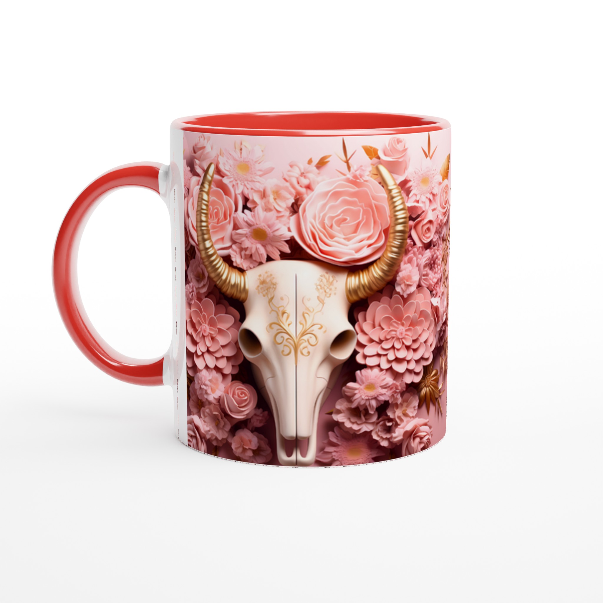 Romantisk Western Skalle Mugg – 11oz Keramikmugg i ditt val av färger 2 c1f1113e-40a9-473e-81b4-db04e096834b