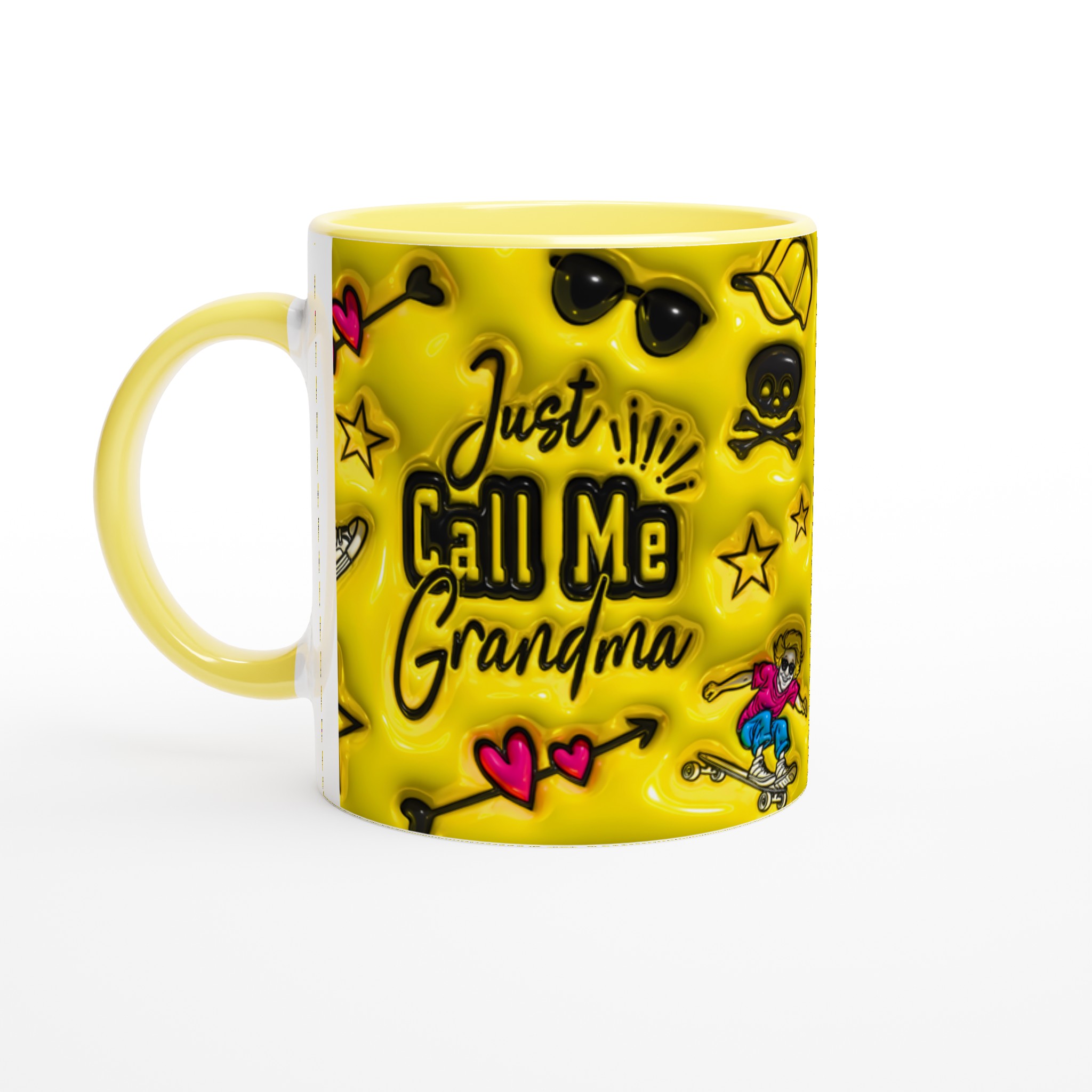 Cool Skateboard Grandma Mugg – 'Just Call Me Grandma' i Levande Gult – En Kärleksfull & Rolig Present! 5 c24ae036-7ee3-4adf-9921-d3948b1b47d5