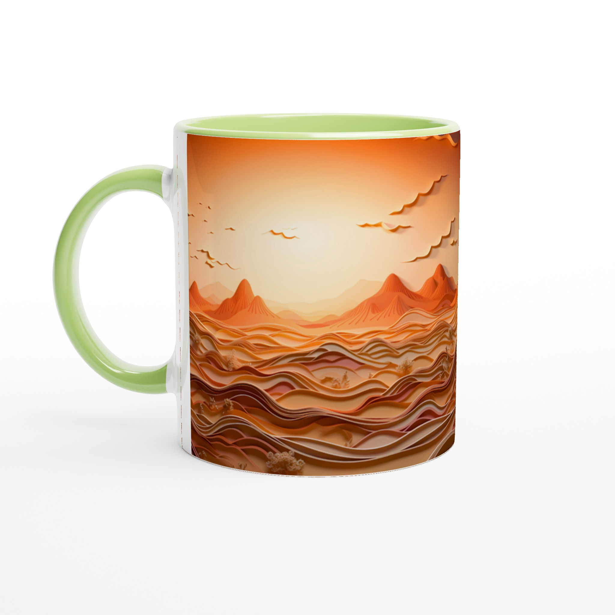 Morgongryning över Ökenlandskapet – Keramikmugg i ditt val av sju strålande färger 3 c2bc9488-11f9-4ee1-94f4-3794447ad77c