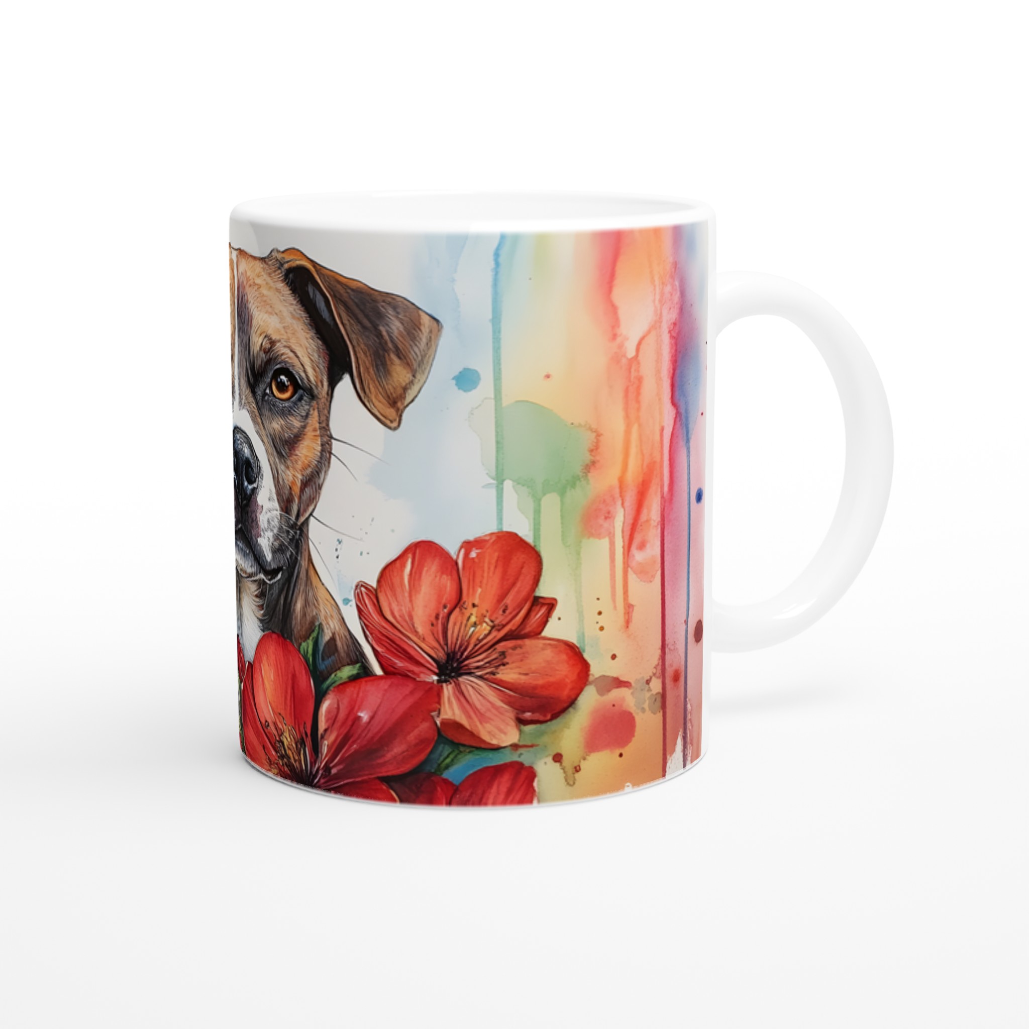 Vårälskande Hund Mugg – Konstnärlig Akvarelldesign för Kaffe & Te i Flera Färger 9 c323fde8-8574-4263-8fd5-be4a42085a01