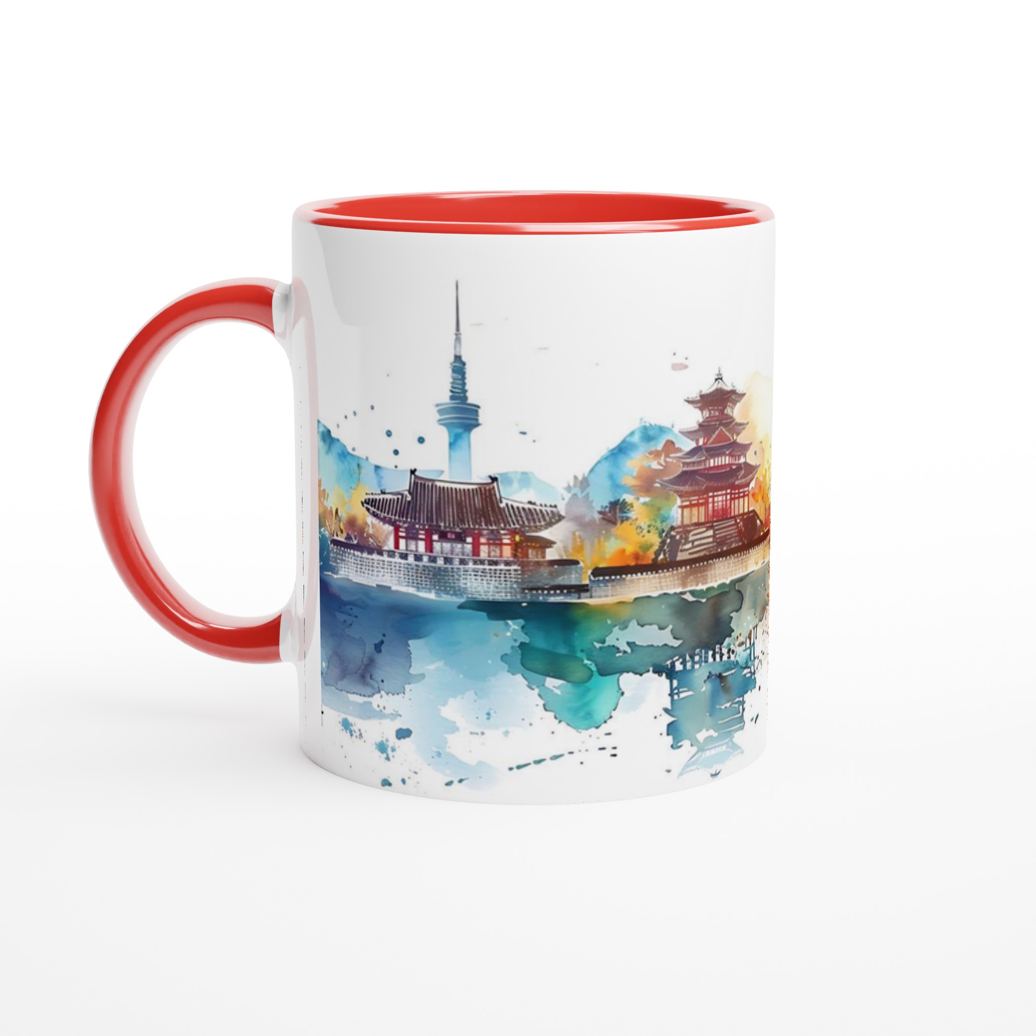 Asiatisk Stadsbild Akvarellmugg – Färgstark Keramikmugg 11oz 2 c331d3c7-76ef-4c5c-bd79-3db1219018d5