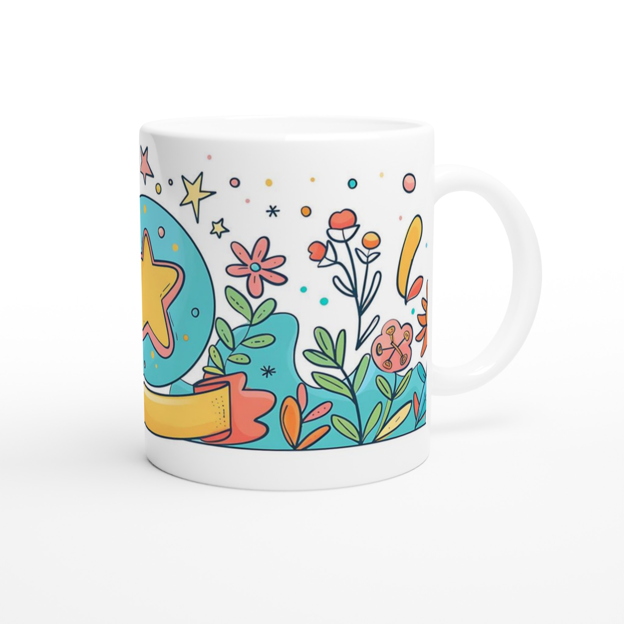 Färgsprakande Stjärndesign Mugg – 11 oz Keramikmugg i ditt val av 7 Livliga Färger 9 c3383886-ba8c-4f63-9e96-977cdeae02bc