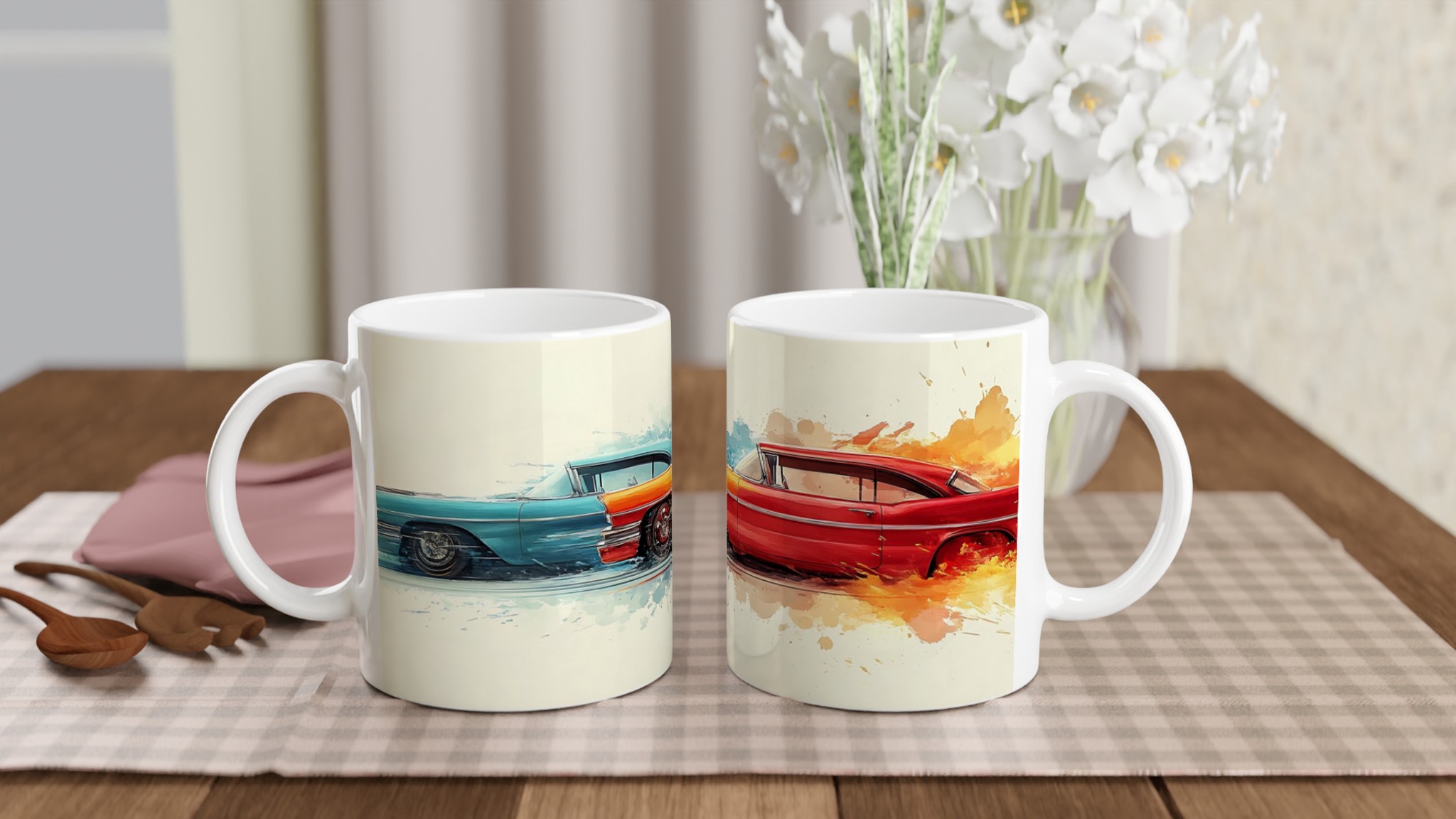 Klassiska Bilar Akvarell Mugg - Vintage Fart & Färg på 11oz Keramik 10 c3729cf1-5d23-4bf8-bf4c-93d4f35a5a3b