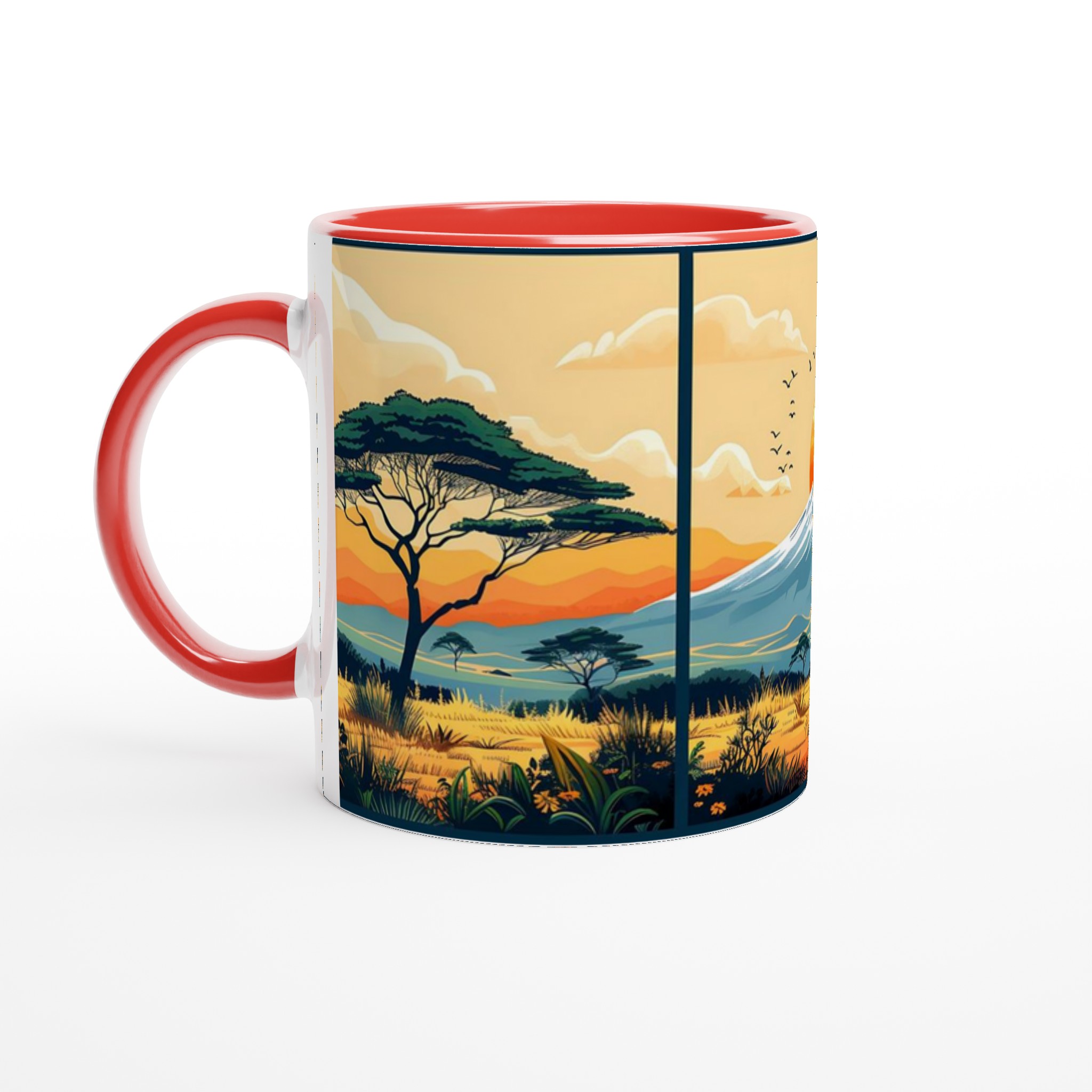 Kilimanjaro Solnedgång: Konstfull 11oz Keramisk Mugg – Välj bland 7 Livfulla Färger 2 c37840d0-dd1f-41e9-b50c-203e8b2b1563
