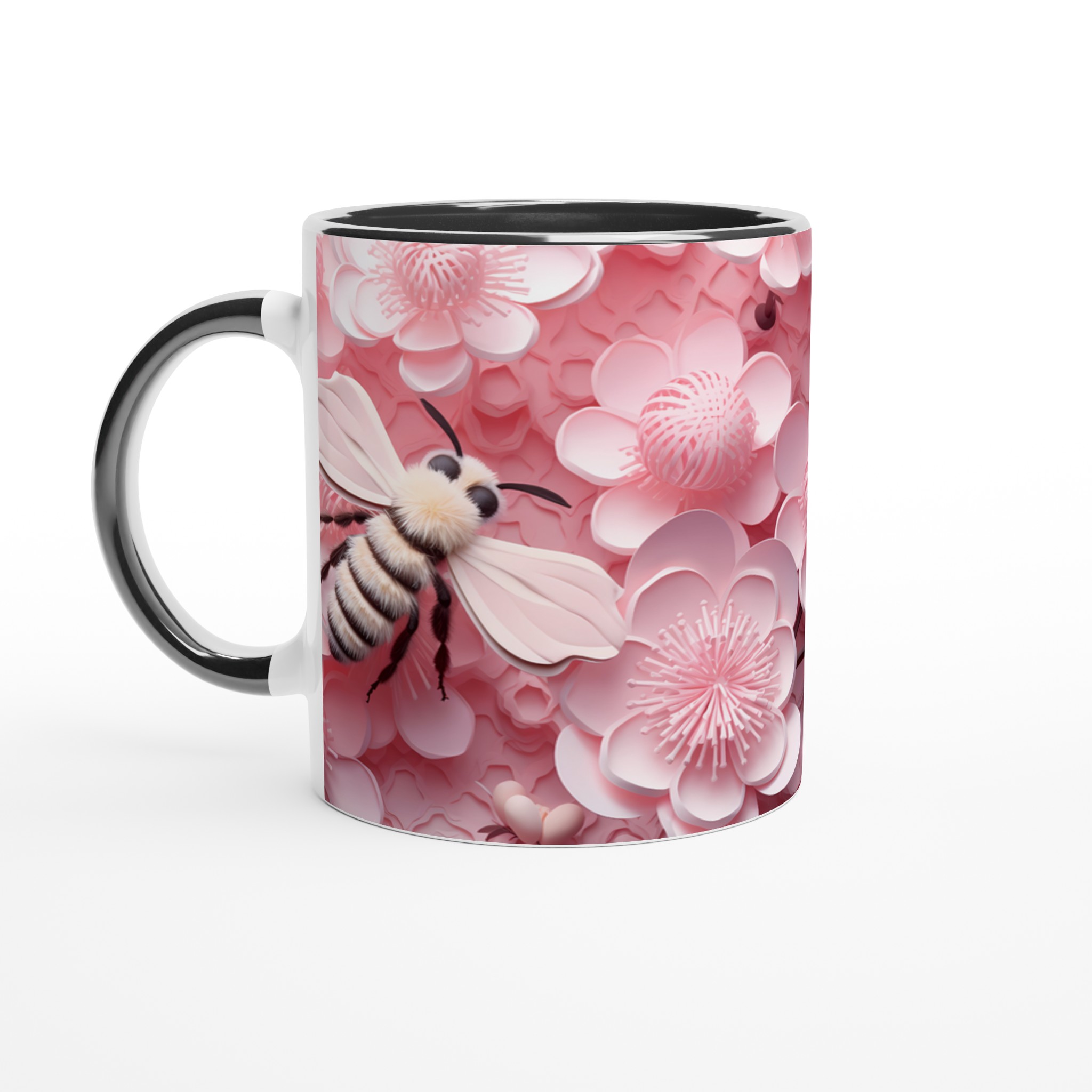 "Pink Blossom Bee" Keramisk Mugg – Drömlikt Motiv i Pastell, Välj Din Favoritfärg! 8 c4292559-9a50-493d-ae09-df9d54e0c4db