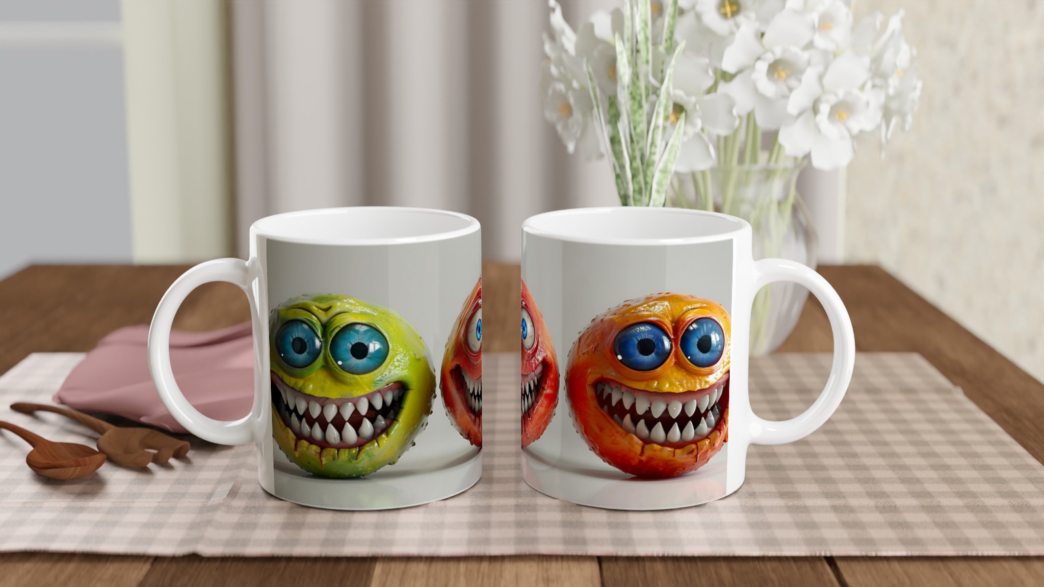 Skräckinjagande Smil: 11oz Keramisk Mugg med Livfullt Monsteransikte – Välj din Färg! 11 c4406f43-505f-4bb8-969e-15bdffec4398