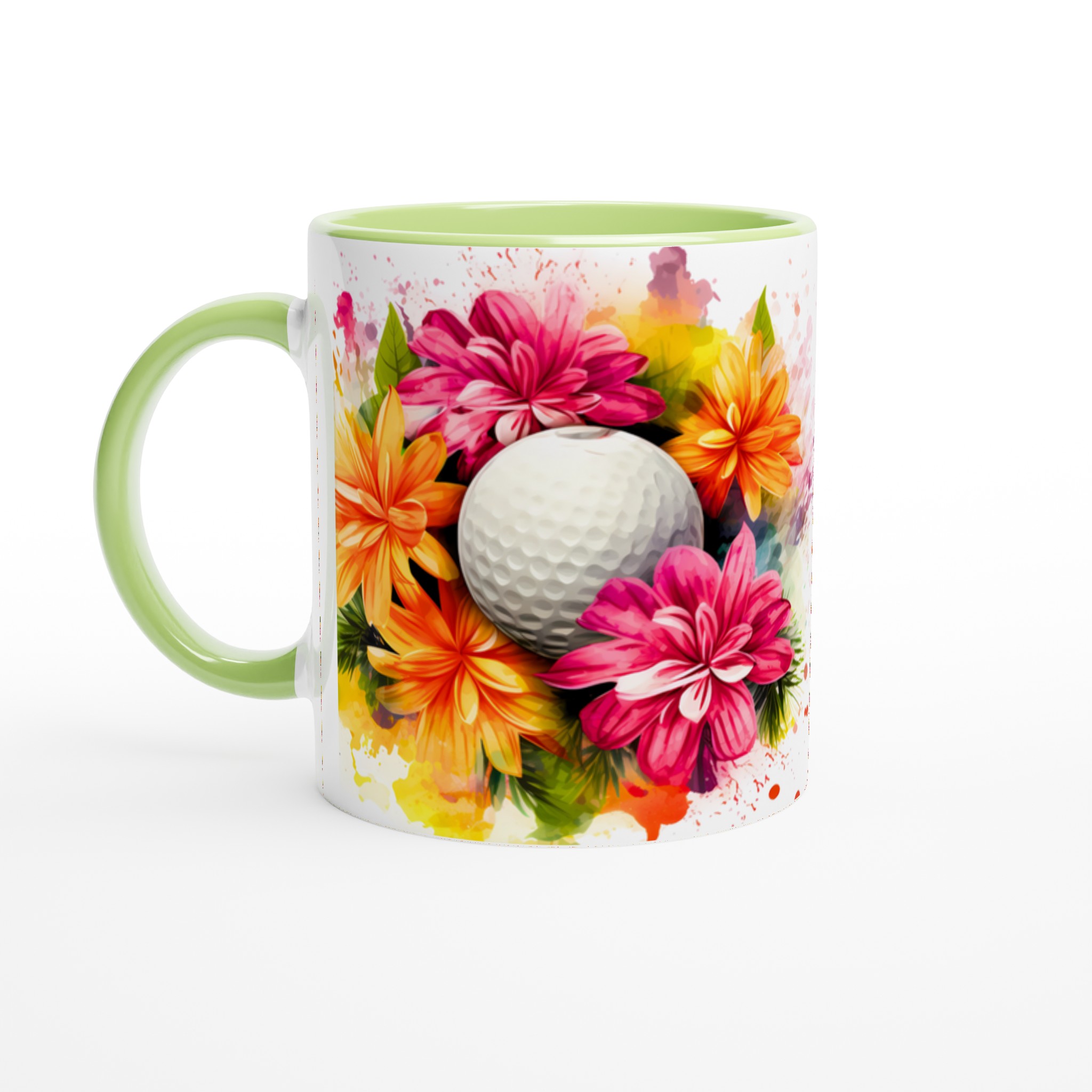 Färgexplosion Golfmugg – Vibrant Floral Design på 11oz Keramisk Mugg 4 c4470c01-4560-47fd-8415-12930a8dba76