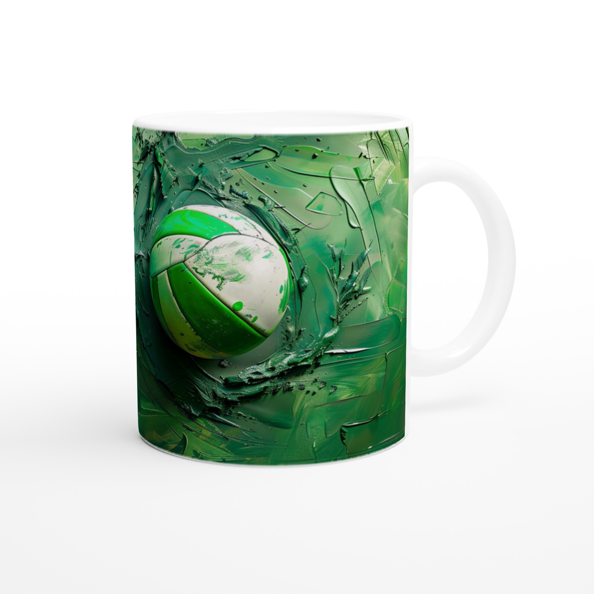Grön Konstmugg: Volleyball i Akryl – 11 oz Keramisk Kaffemugg i Valfri Färg 9 c4d3afb1-6068-4b1f-be62-955e25e63a32