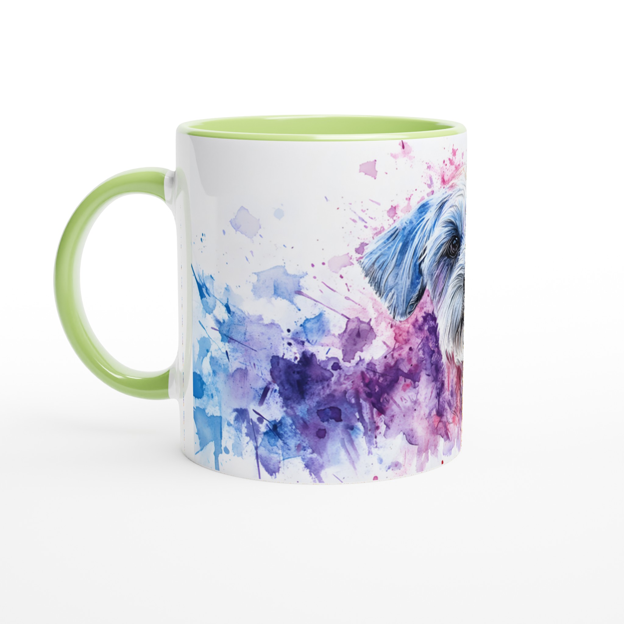 Mångfärgad Akvarell Hund Mugg - Vit 11oz Keramikmugg för Djurälskare i Ditt Val av Färg 7 c4e53418-bf96-4221-87a9-e0ead0b29041