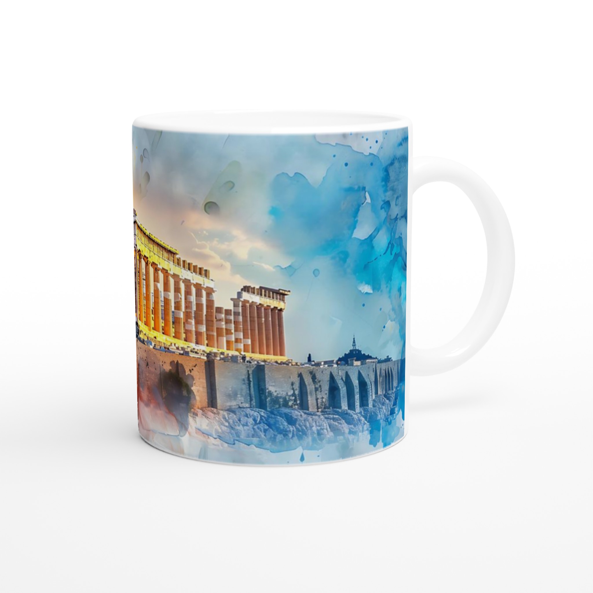Aten Akropolis Vattenfärgsmugg – 11oz Keramikmugg i ditt val av sju livfulla färger 9 c516154d-d0b8-434d-a422-9343a8262c42