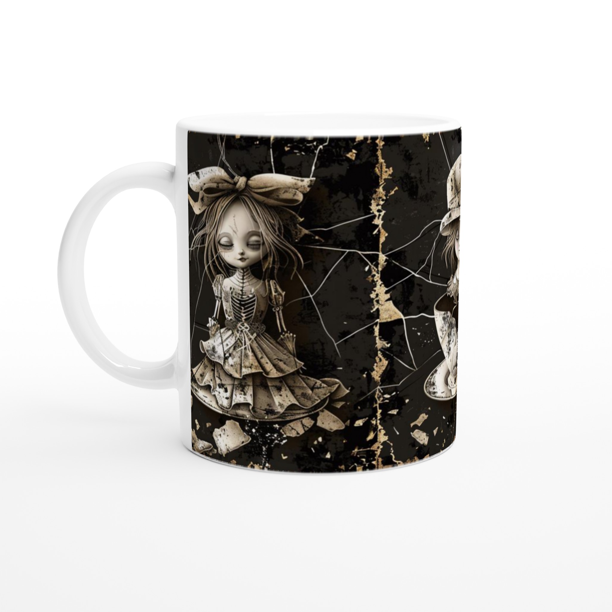 Vit 11oz keramisk mugg med gotiskt bruten dockstil i din favoritfärg 1 c51f96ea-439f-4e89-a9b6-7a8dc9b37e5a