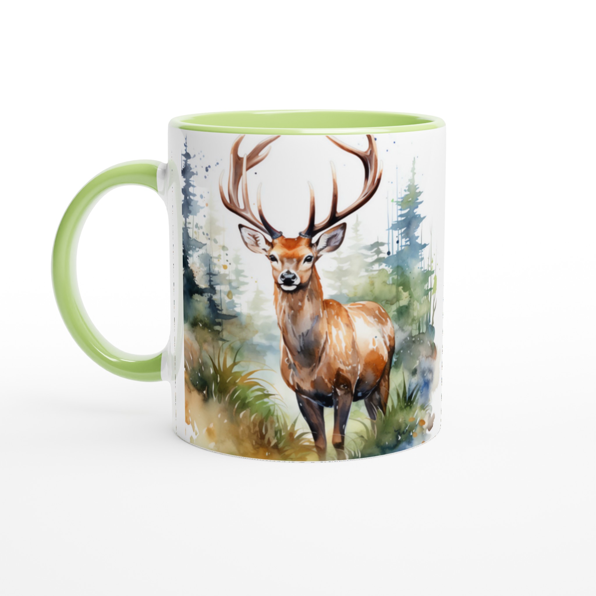Majestätisk Hjort i Akvarell – 11oz Keramisk Mugg för Naturälskare i Valfri Färg 3 c5587518-6410-46c2-b488-3cc7026ac618