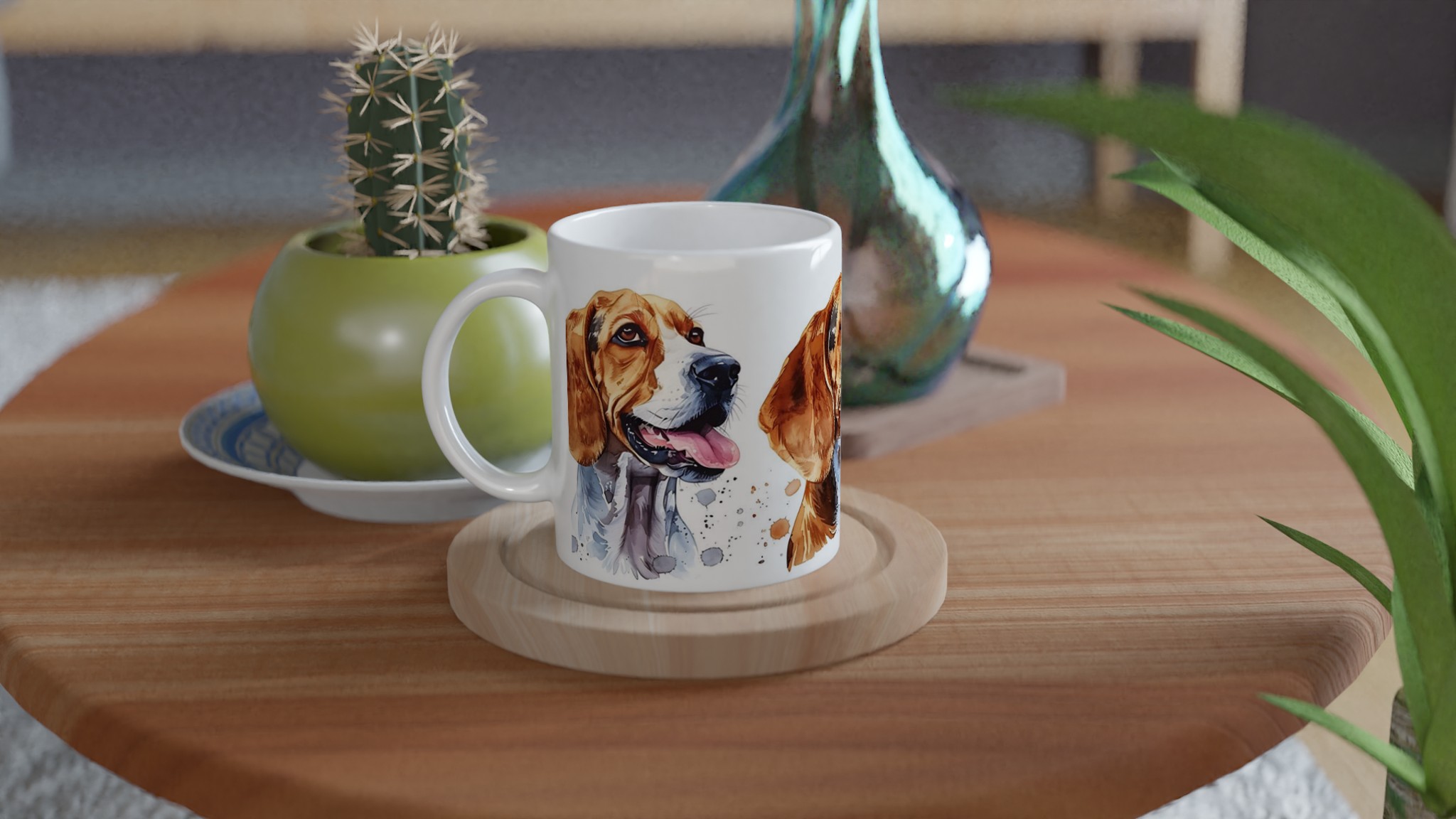 Vår Vattenglas Keramikmugg - Charmiga Beagle Valpar i Akvarell, 11 oz 9 c60a6732-8124-4226-806a-3cf812e84b1d