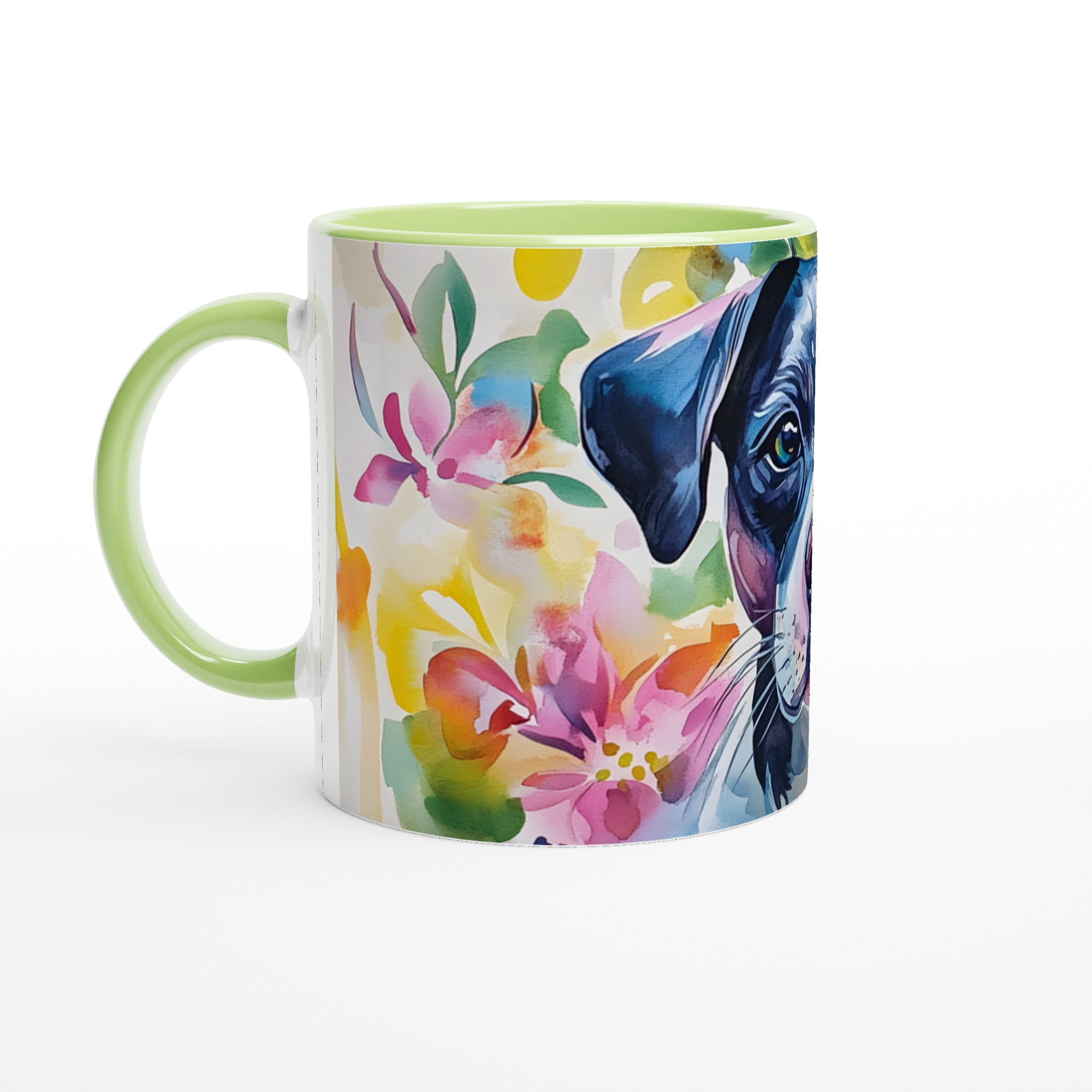 Färgglad Akvarell Hund Mugg - Vit 11oz Keramisk Mugg för Djurälskare 7 c643c590-d901-49c2-b893-b682ef4d3709