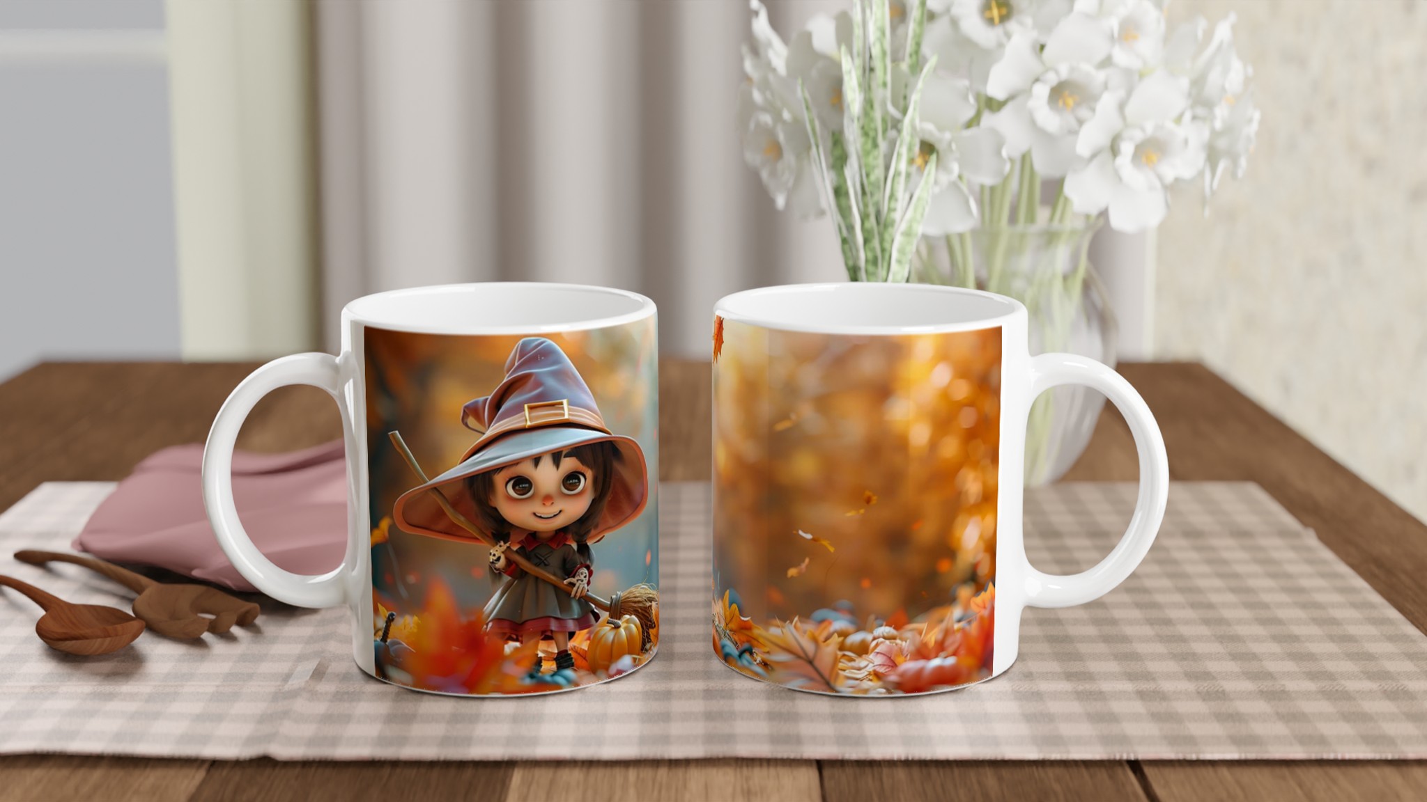 Höstmagi: Söt Häxa med Pumpa & Kvast Keramisk Mugg – 11oz i Valfri Färg för En Förtrollande Fikastund 10 c6ae415f-8f06-4716-a1cf-6c5c8754bcc0