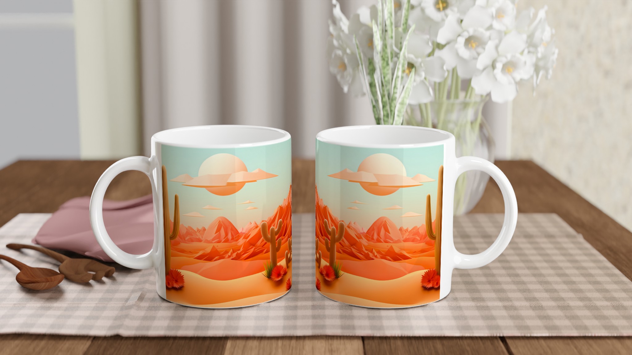 Ökenlandskap Keramikmugg - 11oz, Levande Design i Valfri Färg! 10 c6b2fe40-b580-4327-a59f-e5bf786523a6