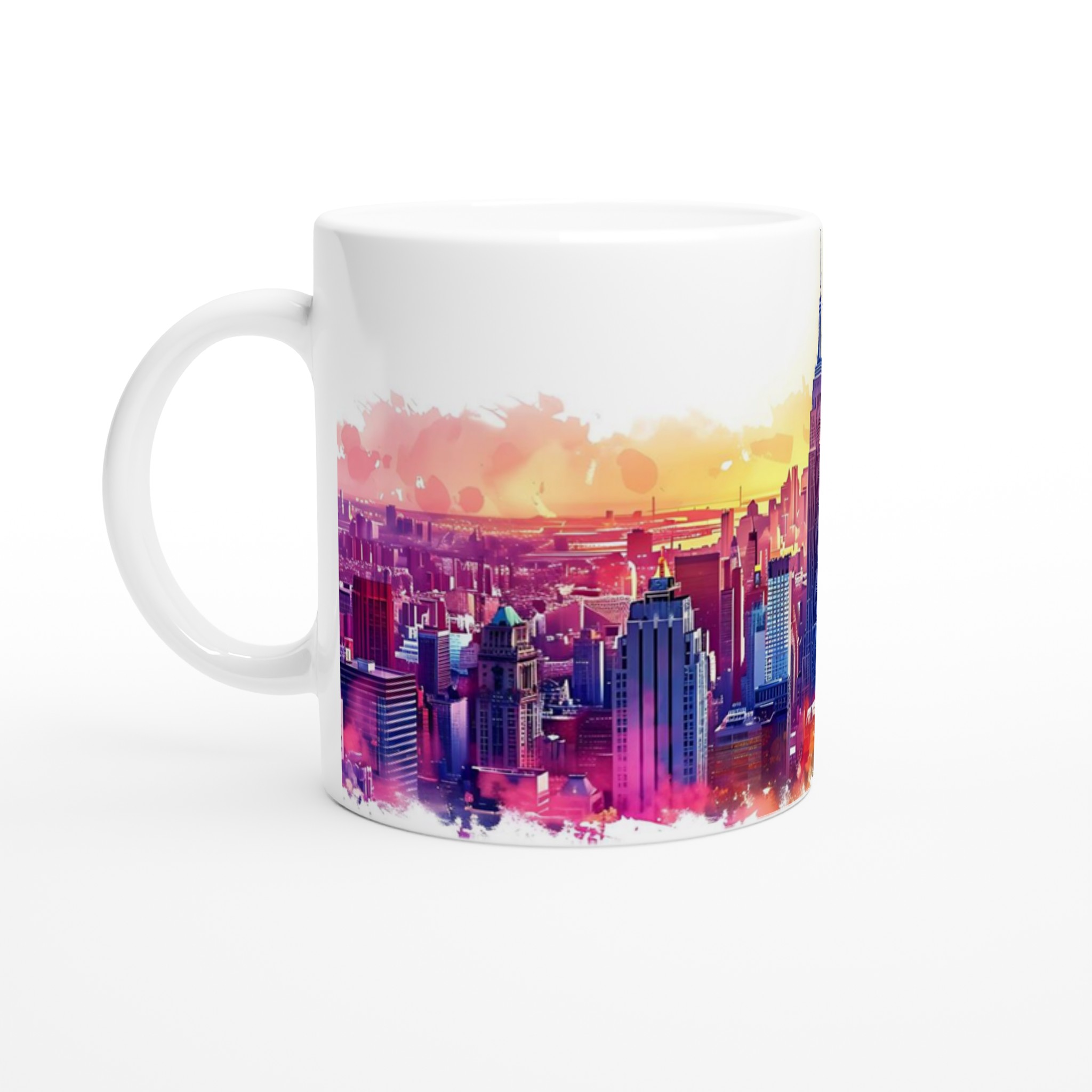 New York City Skyline Watercolor Mugg – Fånga stadens puls i levande färger på din valfria keramiska mugg! 1 c6bd4c1b-2efa-481e-9bdb-30aea32c9cdf