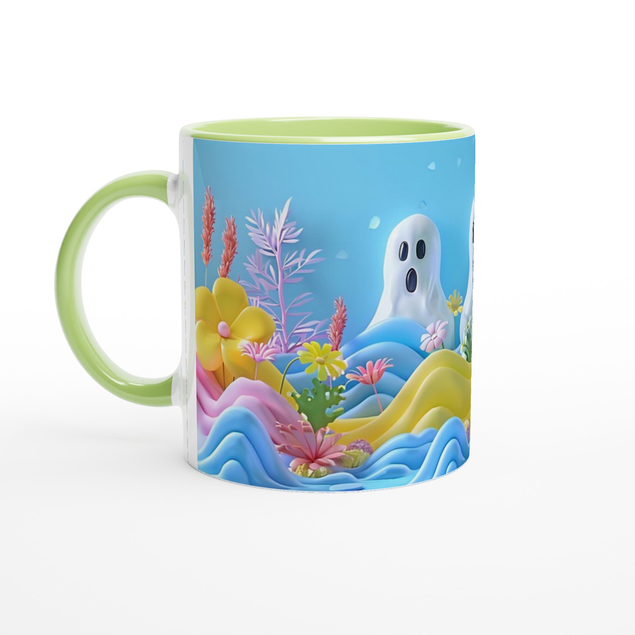 Pastel Ghost Garden 11oz Keramikmugg – Spöklikt Söt Design i Glada Färger 3 c7044342-15d9-4455-8fdd-e0a1cb4cec38