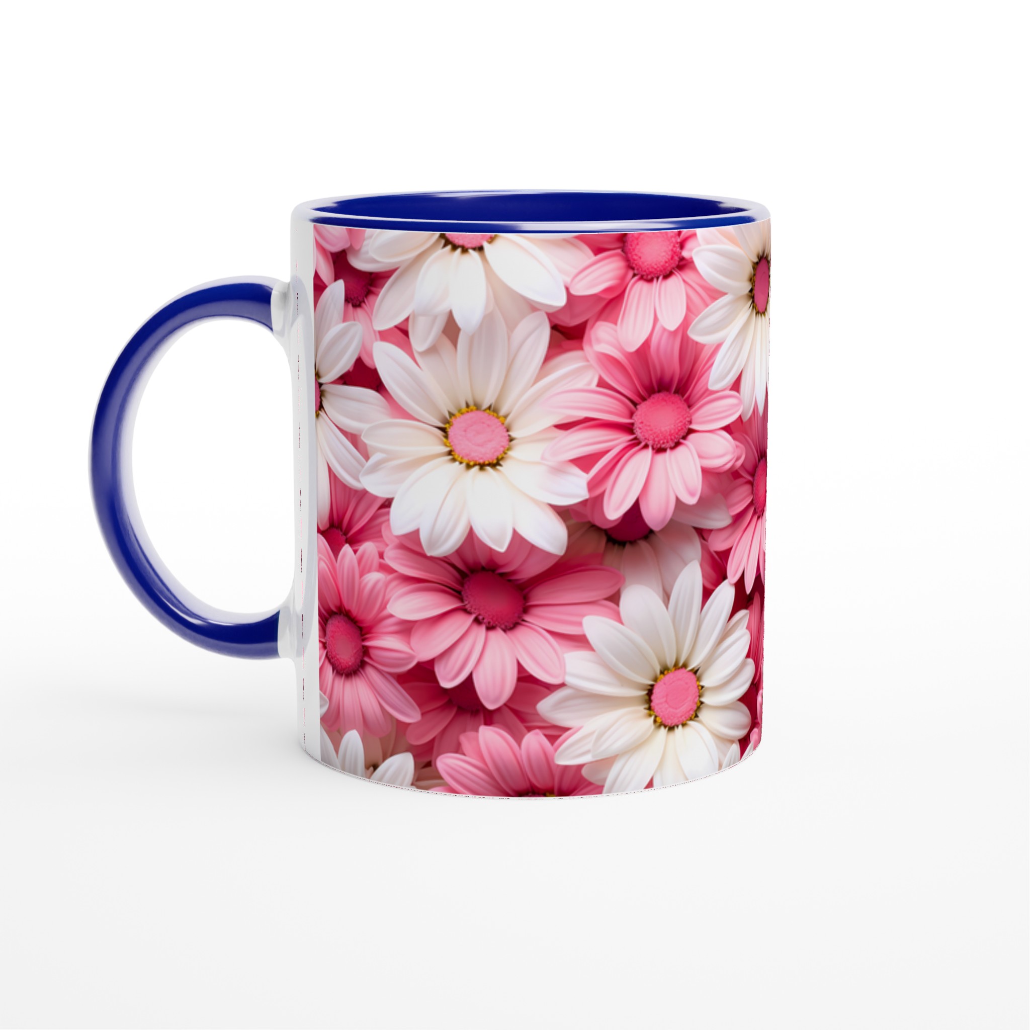 Blomstrande 11oz Keramikmugg – Rosa & Vit Margeritmönster, En Färgexplosion för Din Dryck 4 c70da3dc-d0ce-4156-b639-90269db17b64