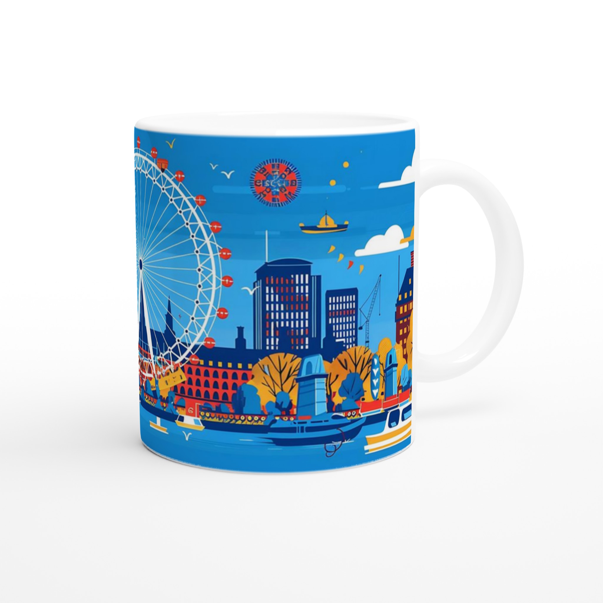 London Cityscape Keramikmugg – En levande konstnärlig hyllning till Big Ben & London Eye i ditt val av färg 9 c73325aa-8e0f-439e-9dd3-3b4088b547b0