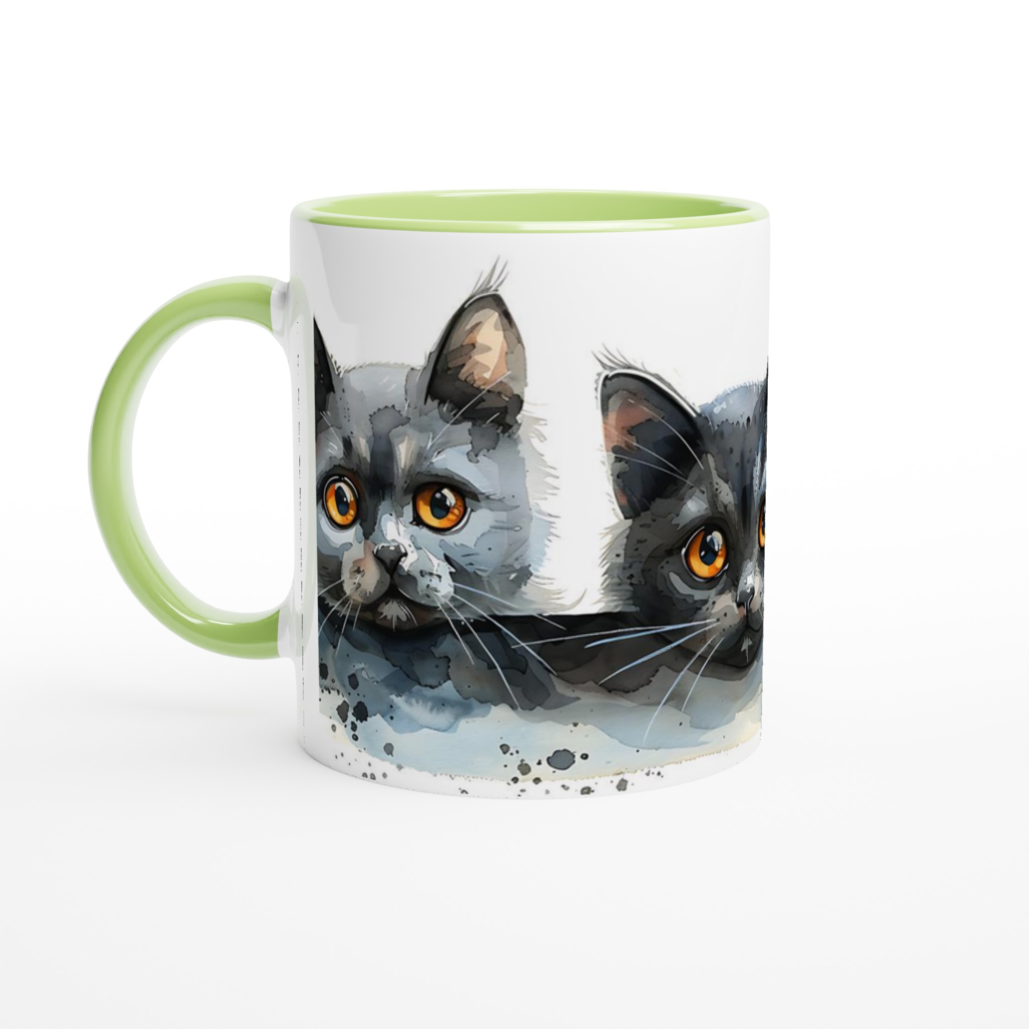 Nyfikna Kattungar Akvarellmugg – 11oz Keramisk Kaffemugg i Valfri Färg, Perfekt Present till Kattälskare 3 c7477576-ab46-4056-9c2d-c4f3aa9310a2