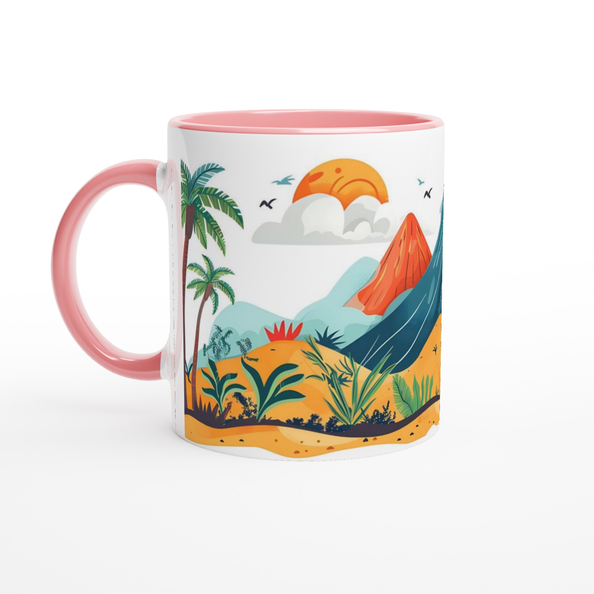 Tropisk Djungel Mugg – Levande Vulkanlandskap & Palmträd – 11oz Keramikmugg i 7 Färger 6 c74ae335-d627-46e9-b56e-288f08b94b61